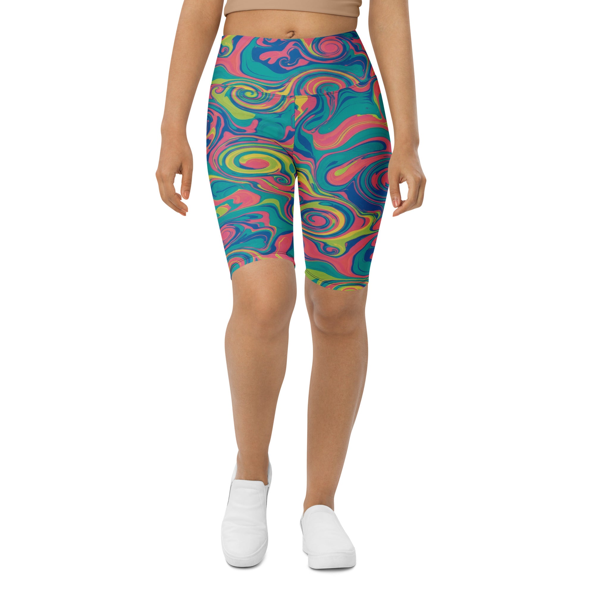 Liquid Marble Tropical Paradise Bike Shorts | GearBunch
