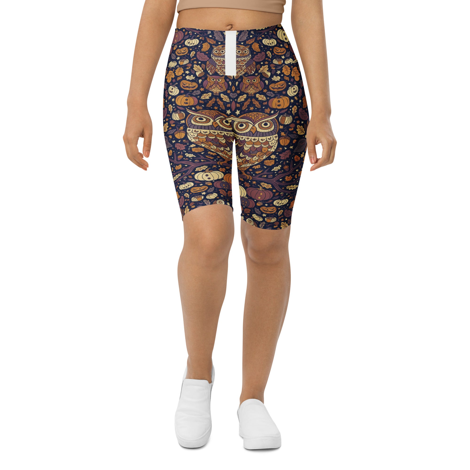 All Hallows Eve Owl Bike Shorts | GearBunch