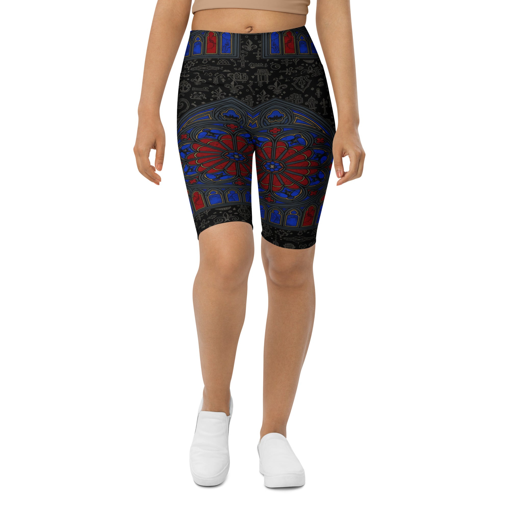 Gothic Cathedral Stained Glass Bike Shorts | GearBunch