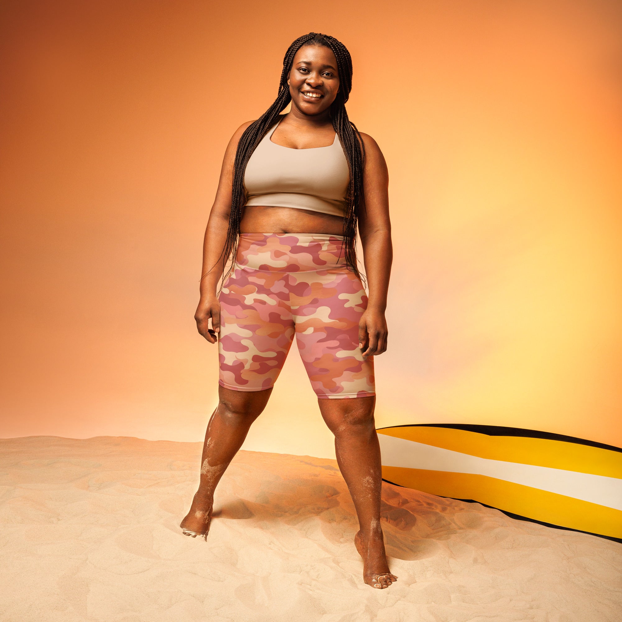 Rose Gold Camo Bike Shorts | GearBunch