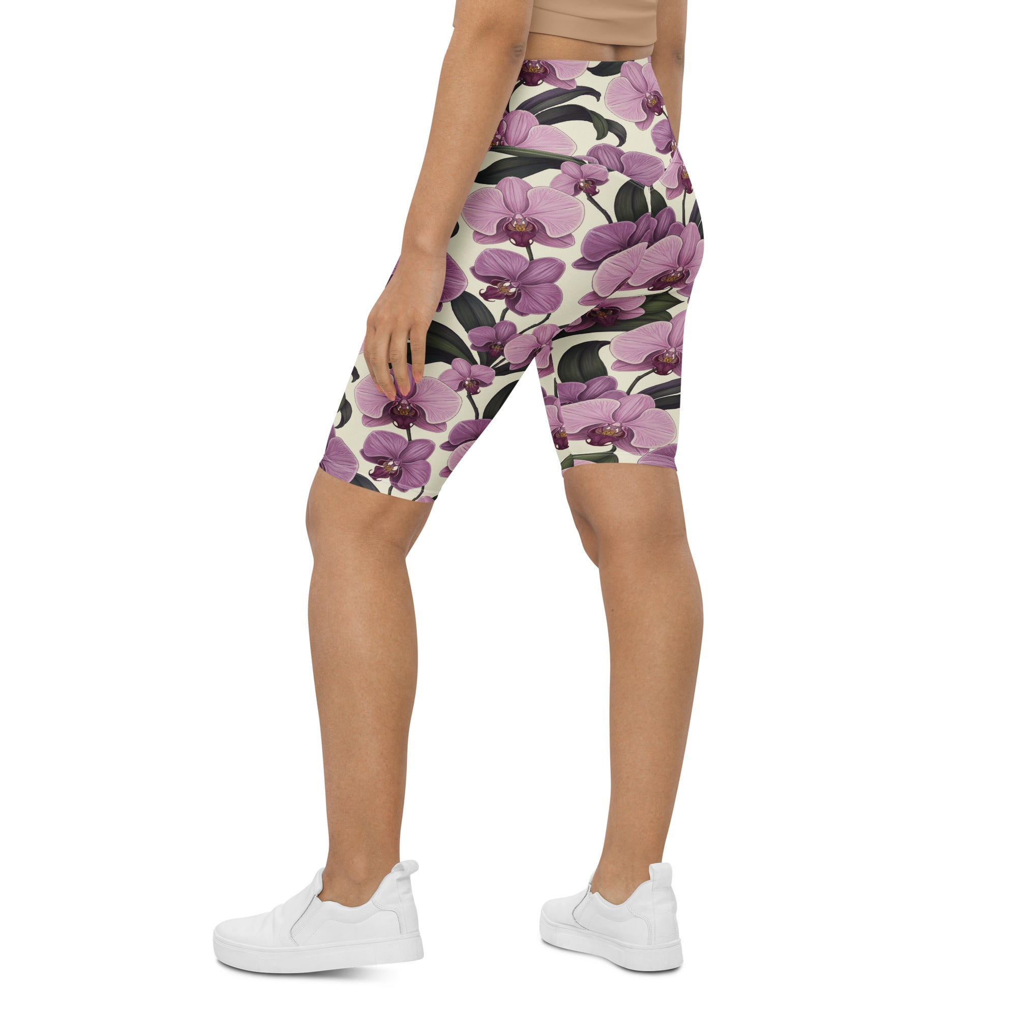 Pink Orchid Botanical Bike Shorts | GearBunch
