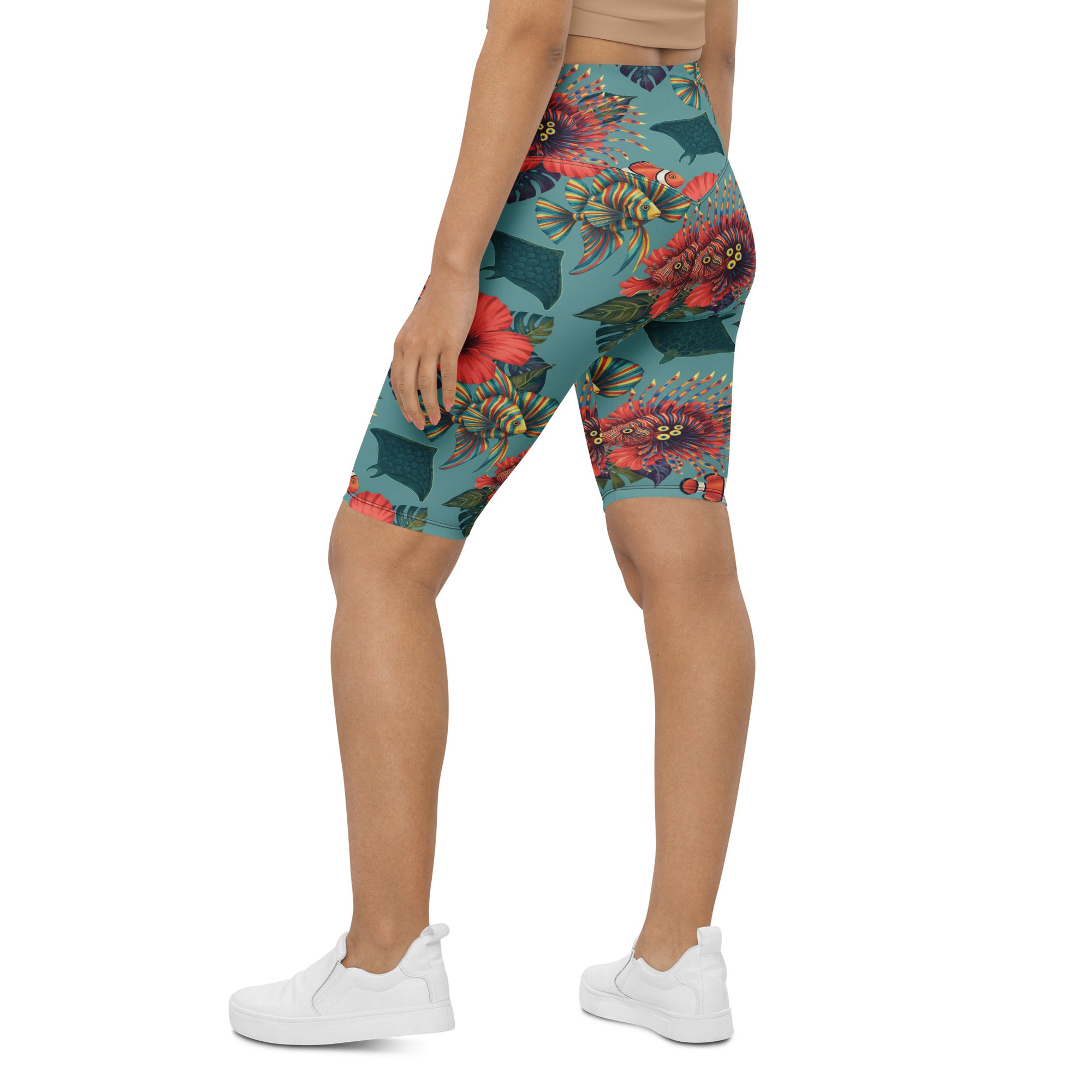 Colorful Tropical Fishes Bike Shorts | GearBunch