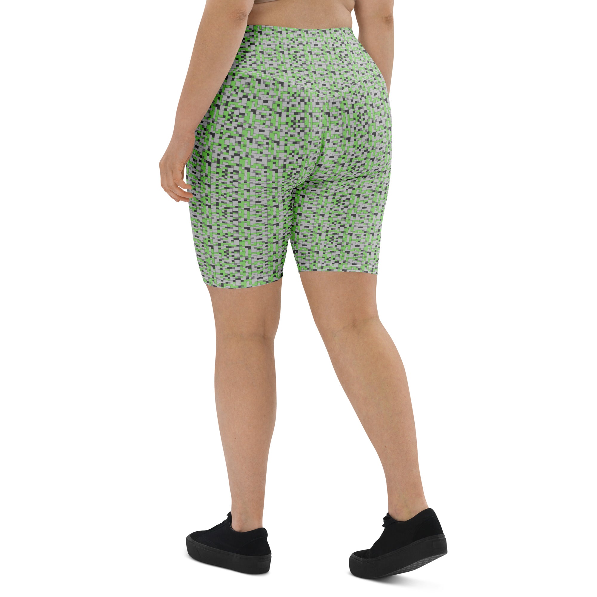 Small Blocks Geometric Bike Shorts | GearBunch