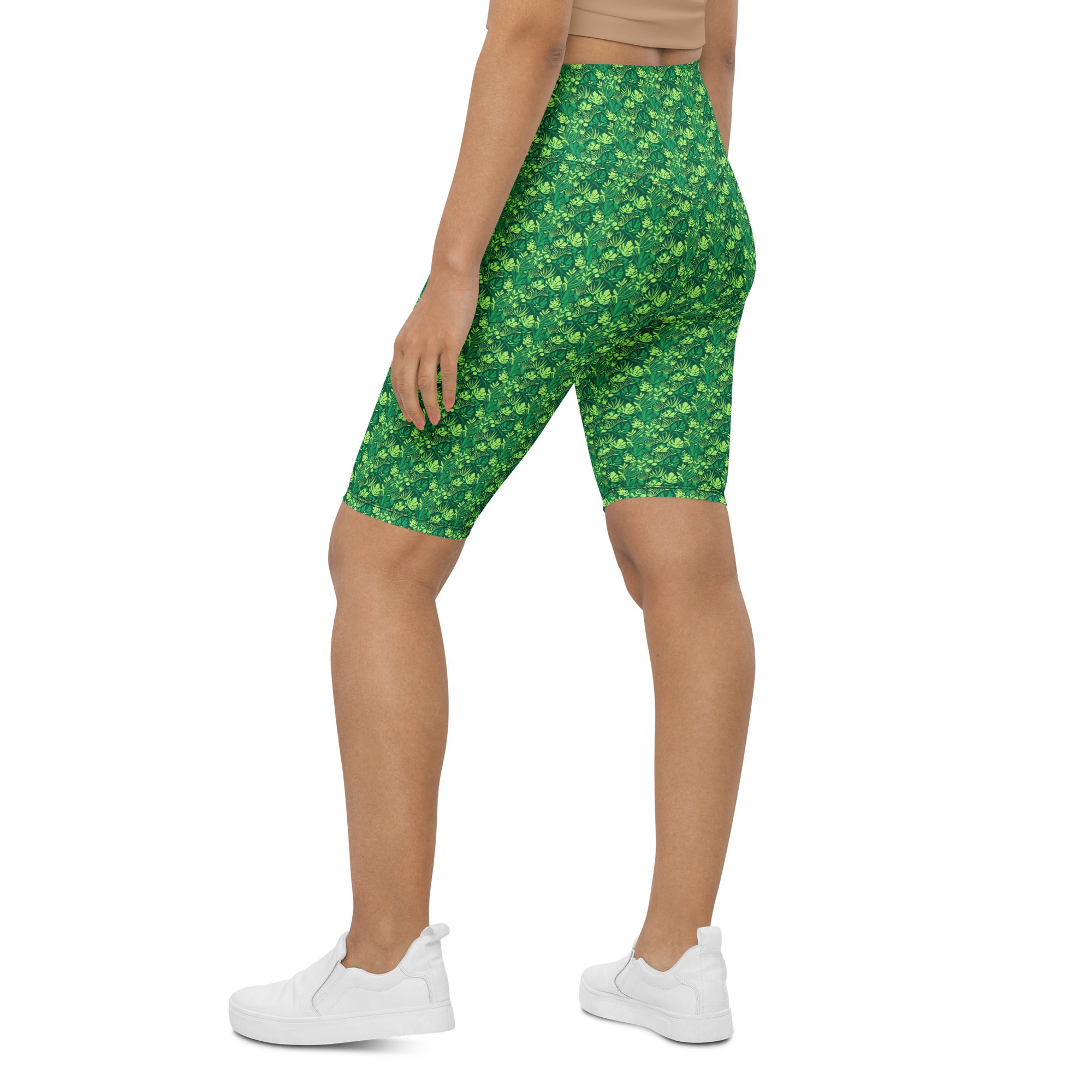 Minimalist Plant Illustration Bike Shorts | GearBunch