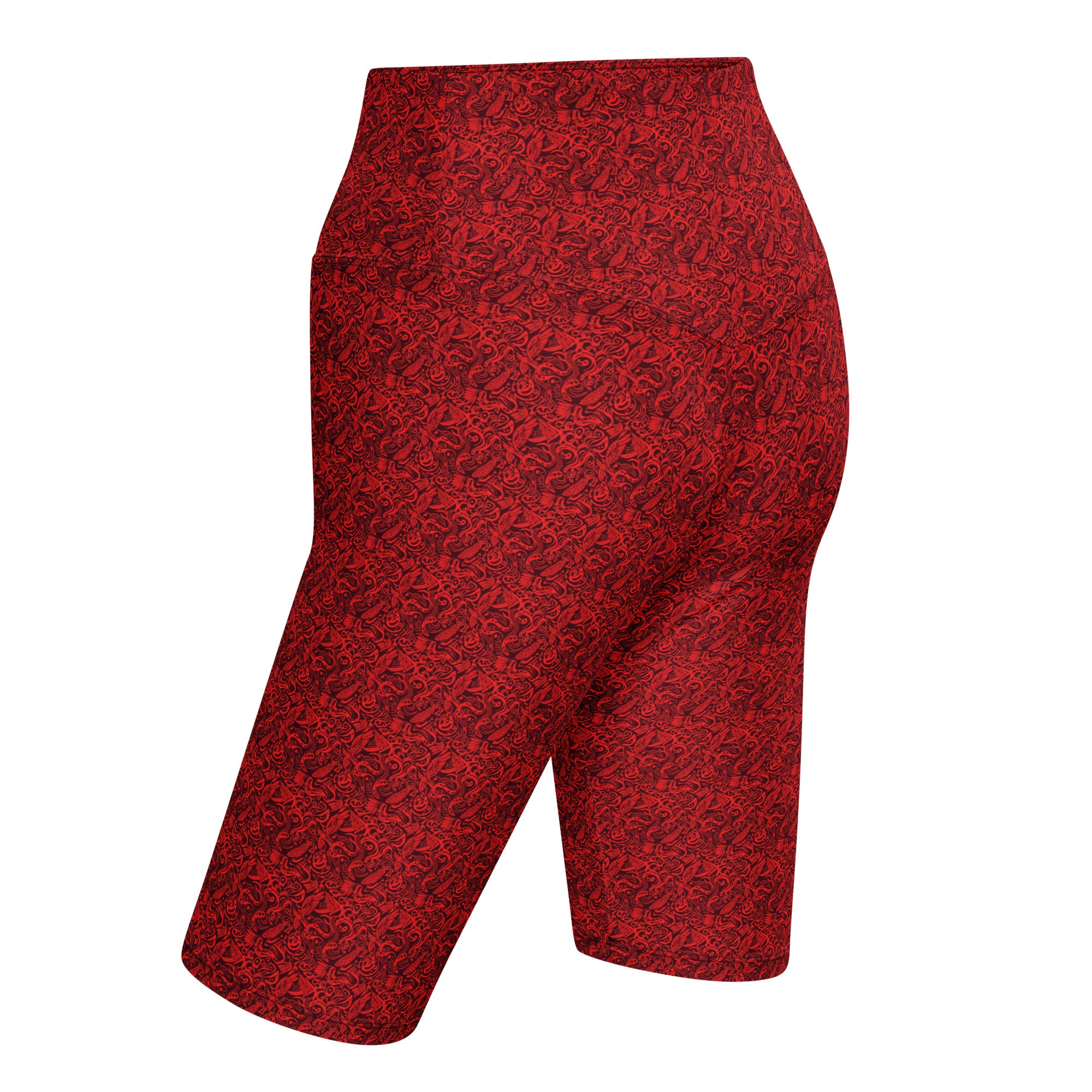 Red Snake Bird Divination Bike Shorts | GearBunch