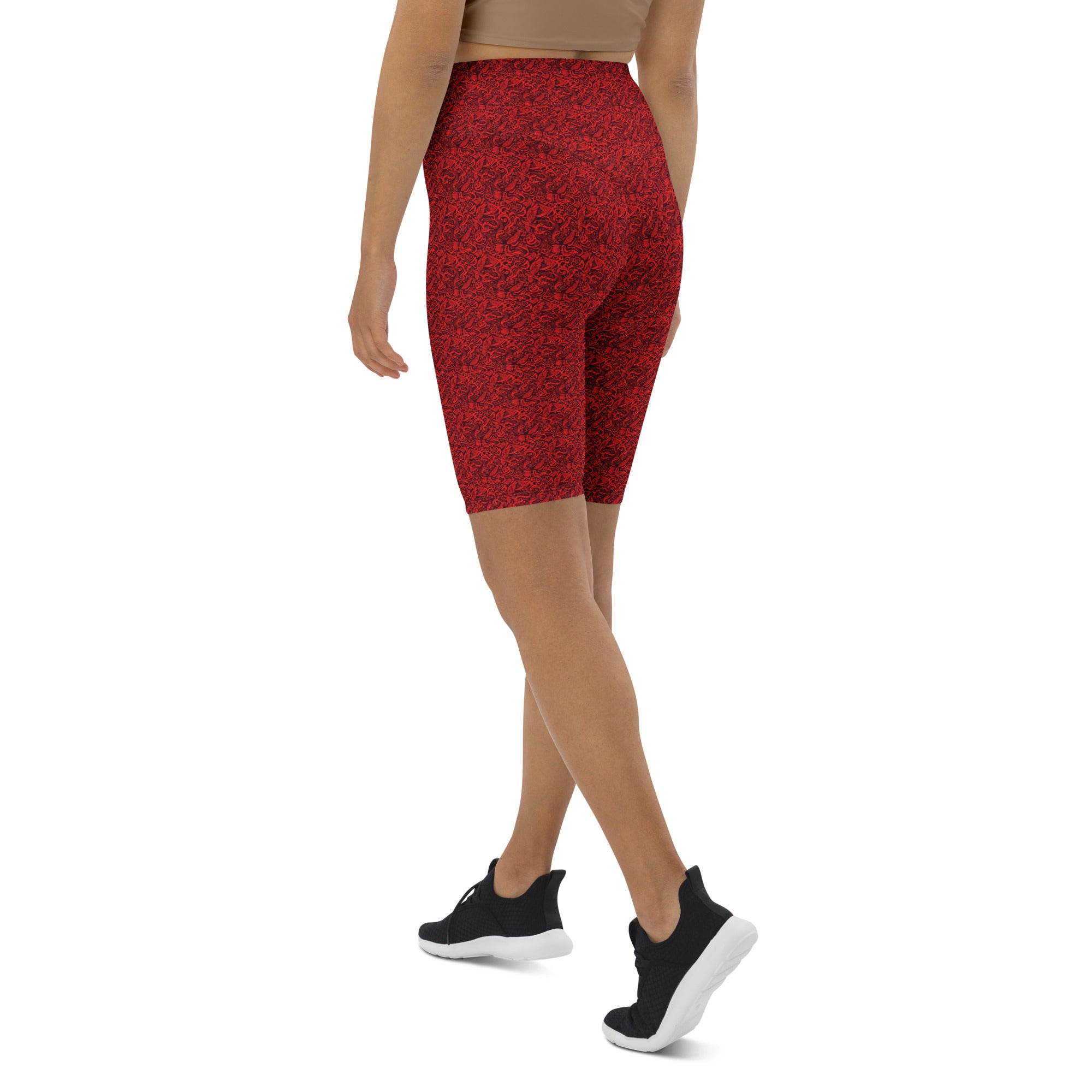 Red Snake Bird Divination Bike Shorts | GearBunch