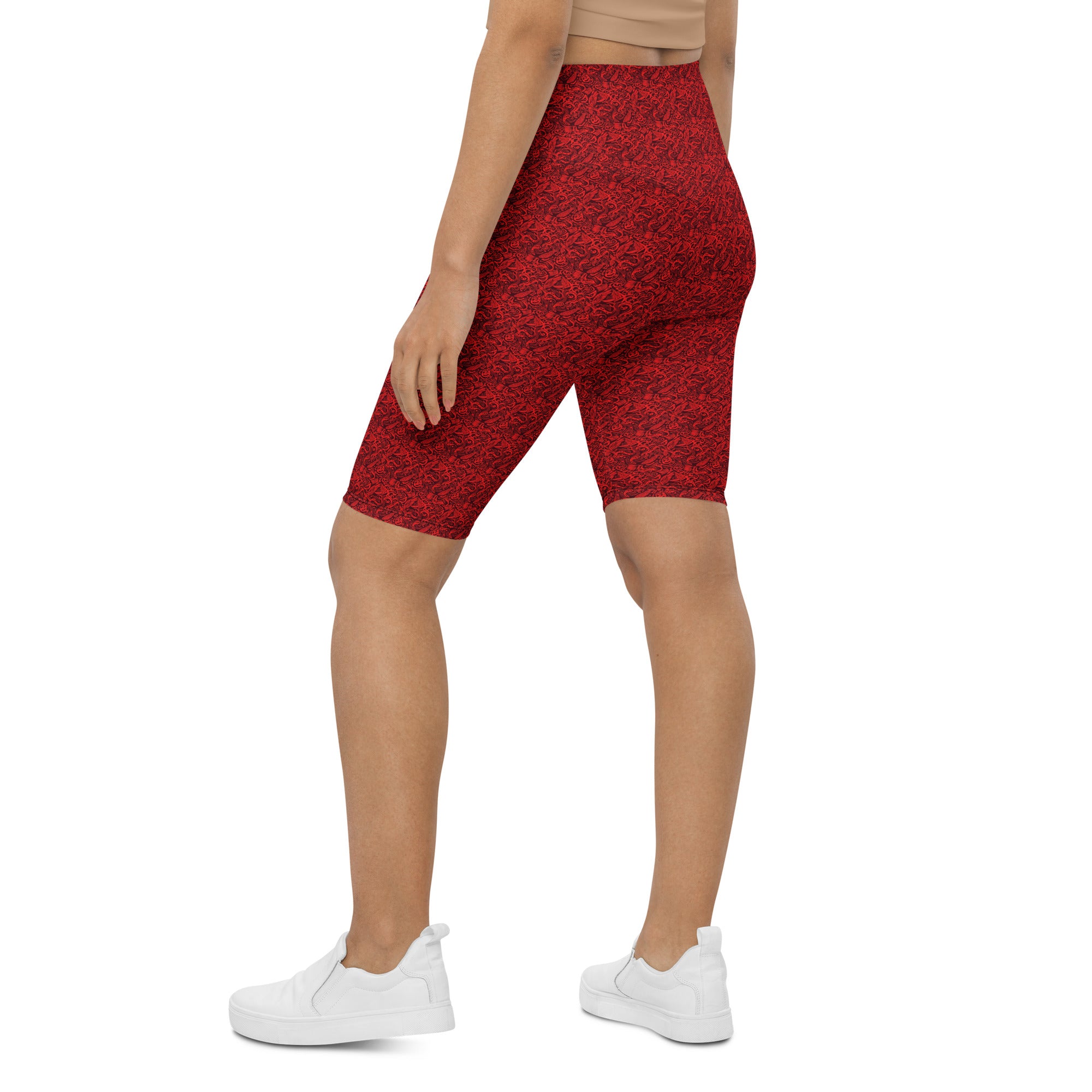 Red Snake Bird Divination Bike Shorts | GearBunch