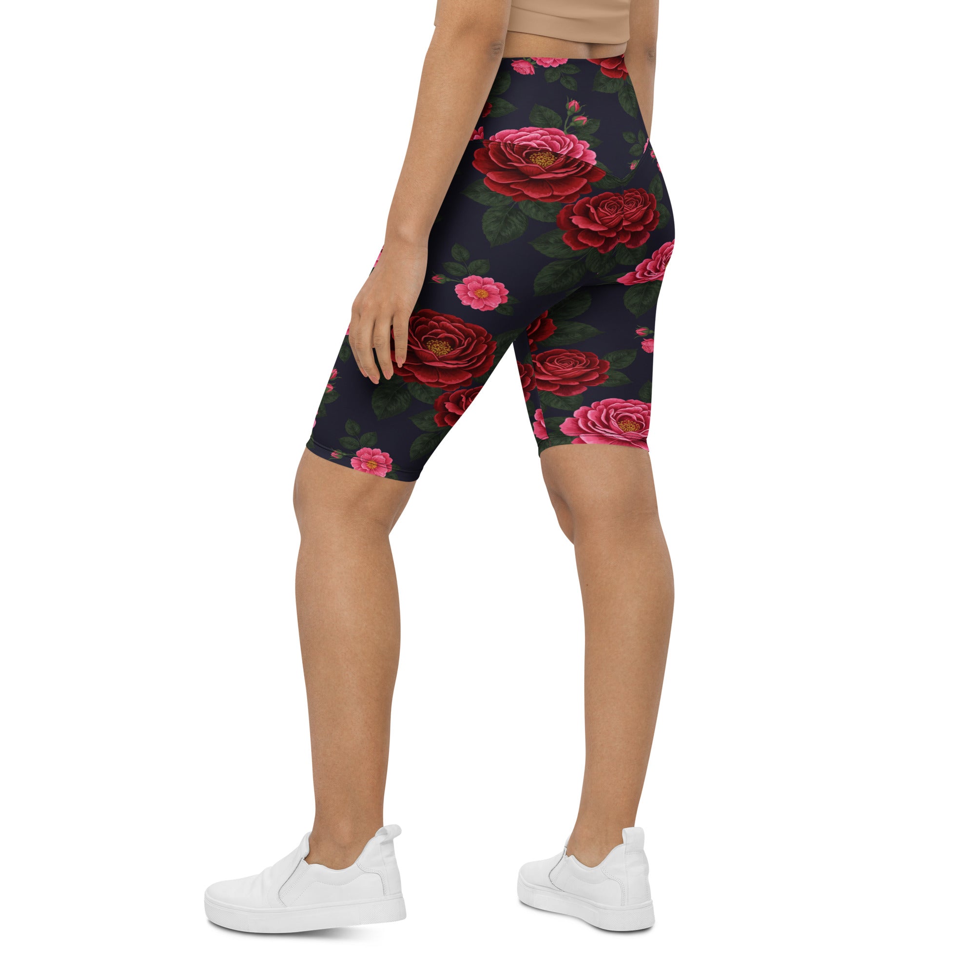 Midnight Garden Roses Bike Shorts | GearBunch