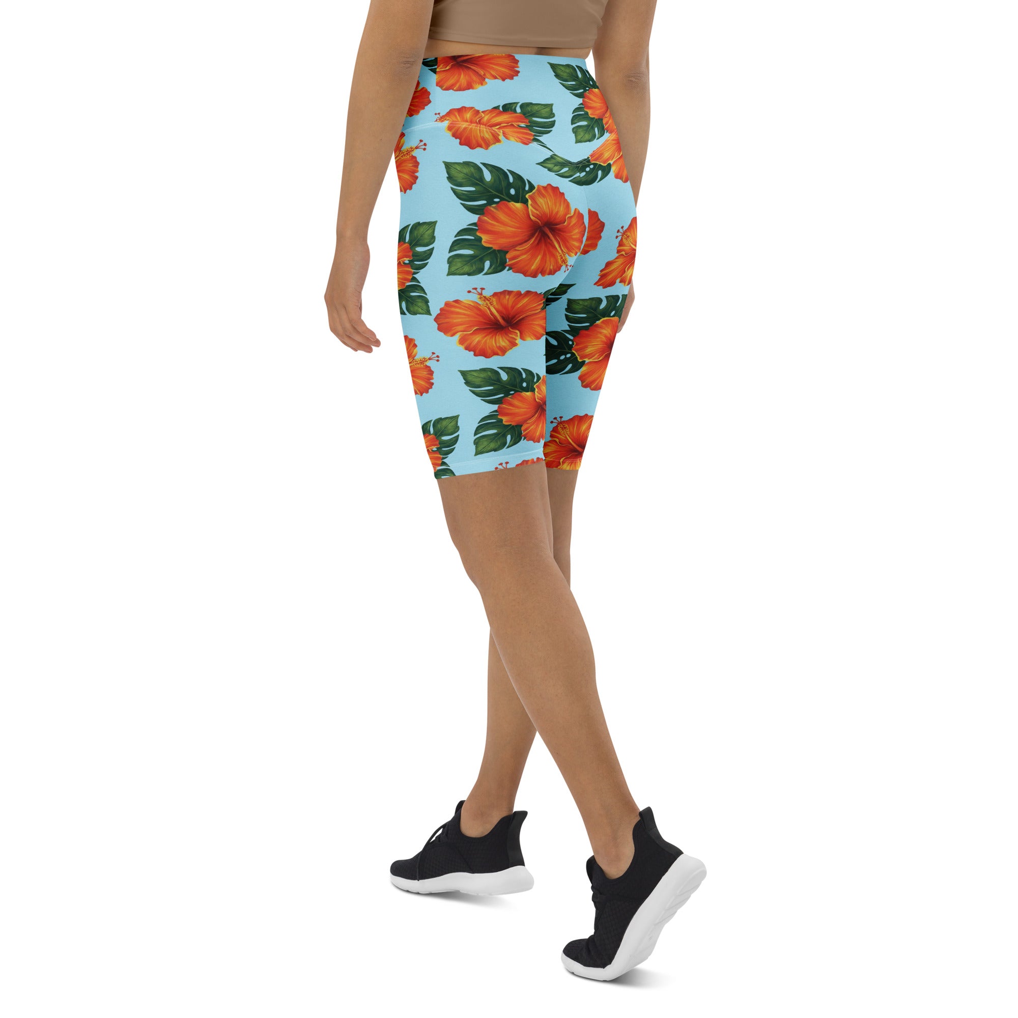Tropical Hibiscus Bloom Bike Shorts | GearBunch
