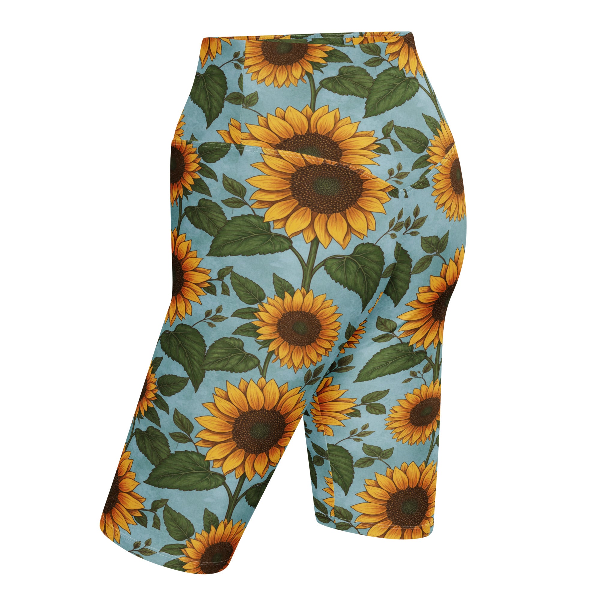 Sunflower Fields Bike Shorts | GearBunch