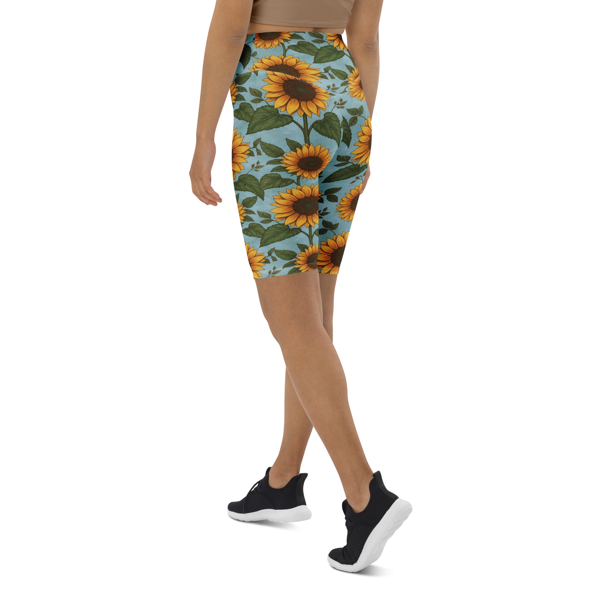 Sunflower Fields Bike Shorts | GearBunch