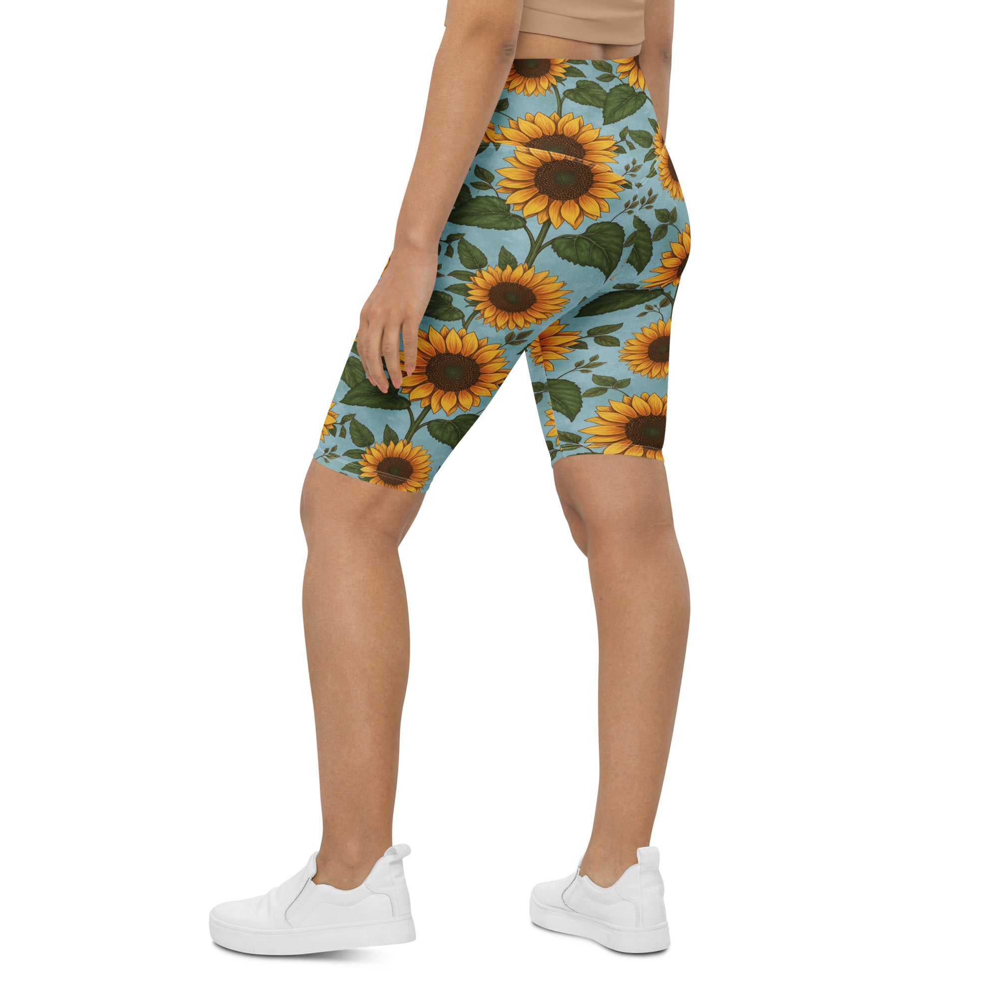 Sunflower Fields Bike Shorts | GearBunch
