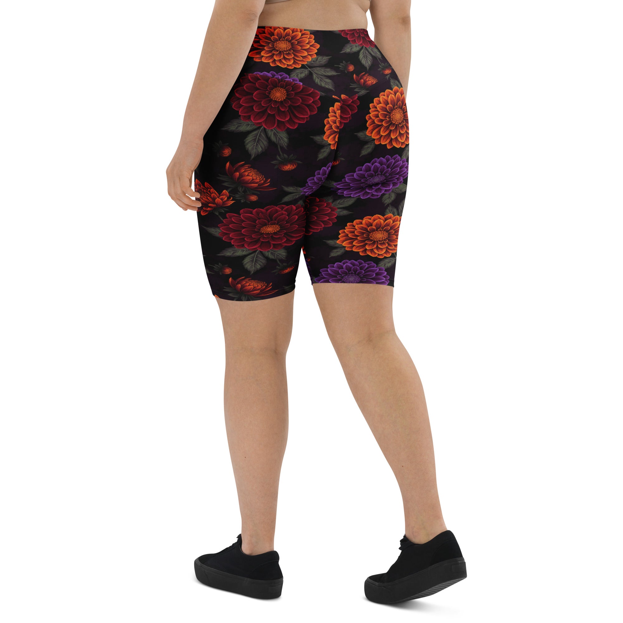Opulent Dahlia Garden Bike Shorts | GearBunch