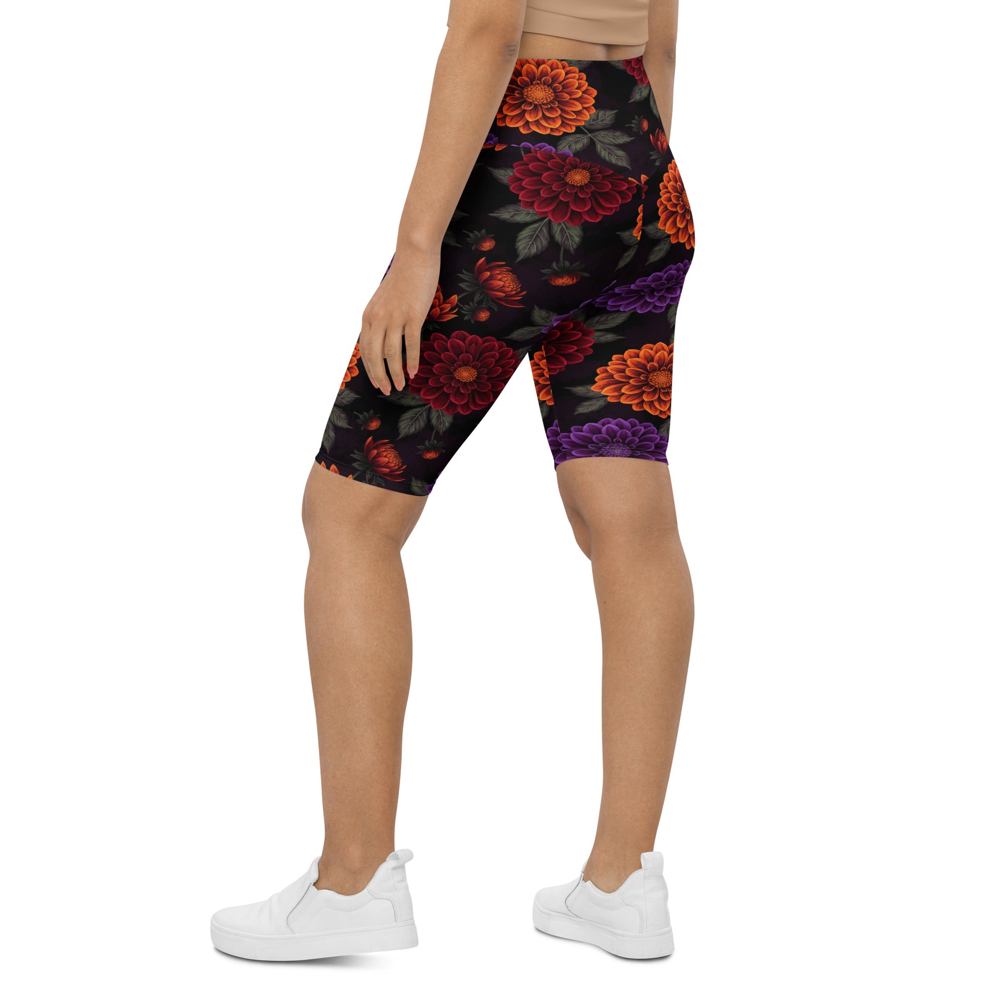 Opulent Dahlia Garden Bike Shorts | GearBunch