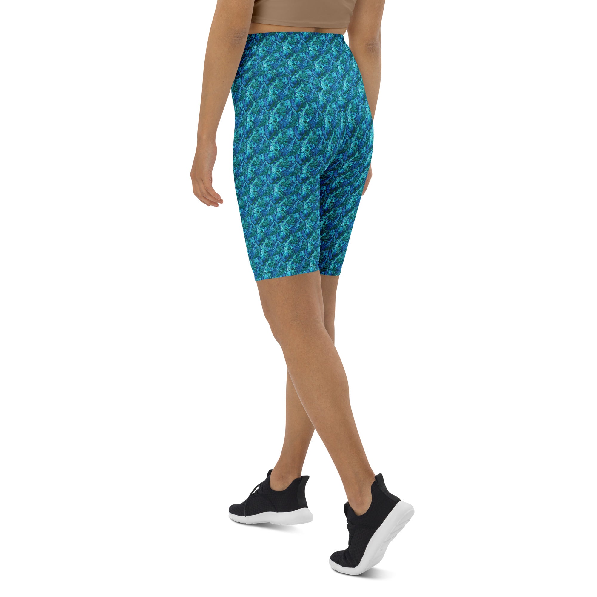 Electrik Blue Ferns Bike Shorts | GearBunch