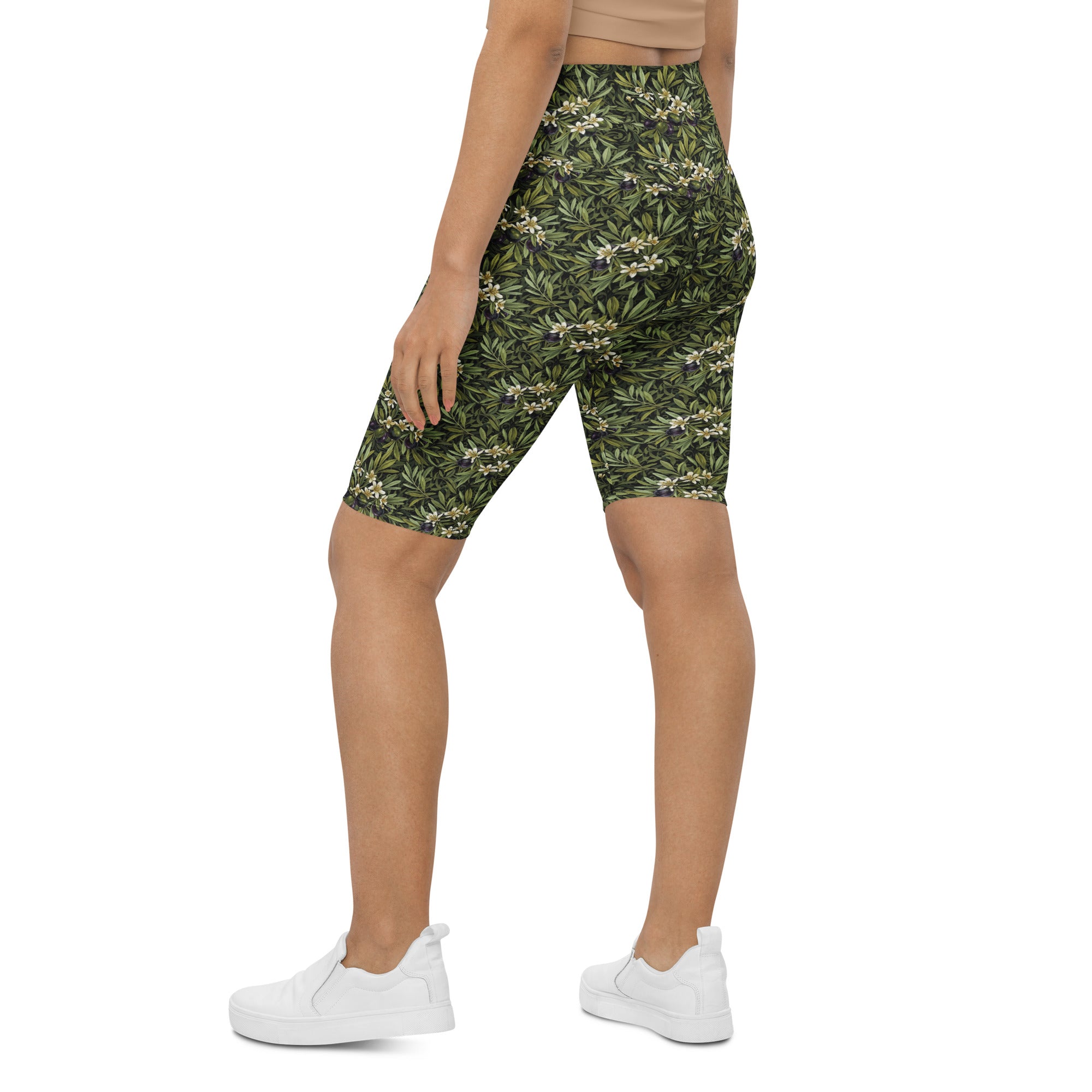 Olive Branch Botanical Bike Shorts | GearBunch
