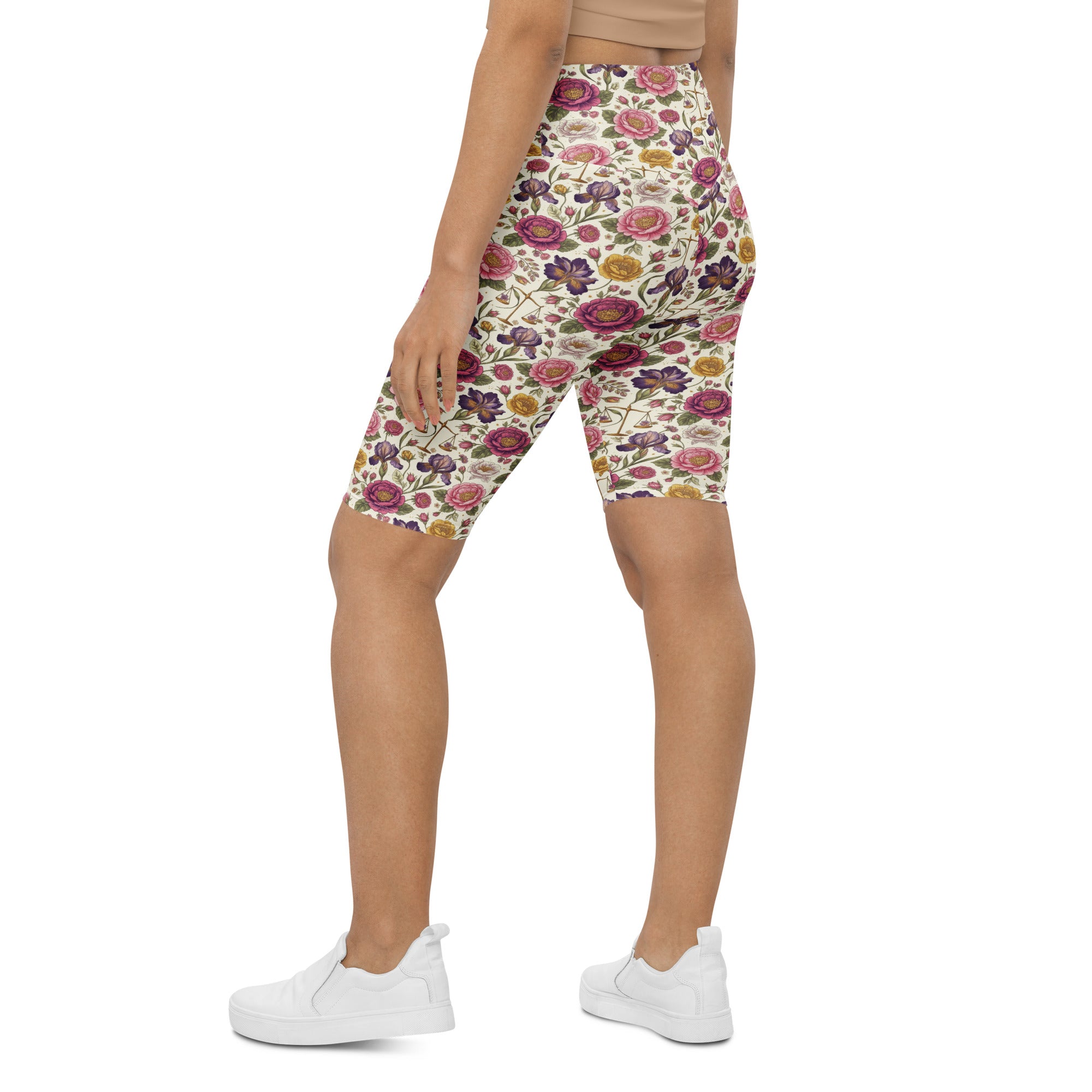 Libra Balance Floral Bike Shorts | GearBunch