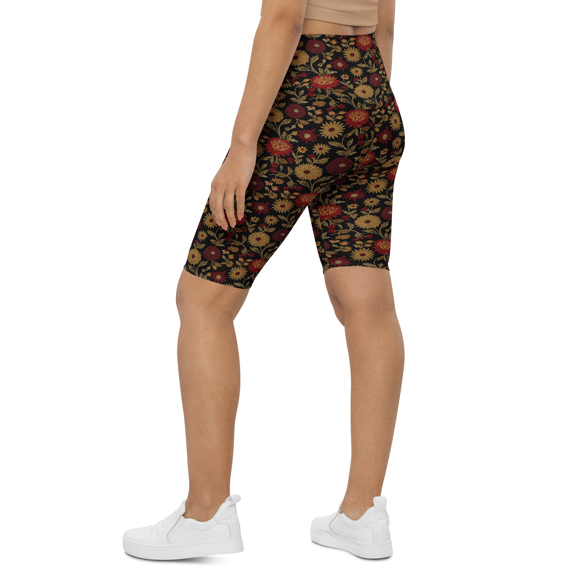 Gold Rose Garden Bike Shorts | GearBunch