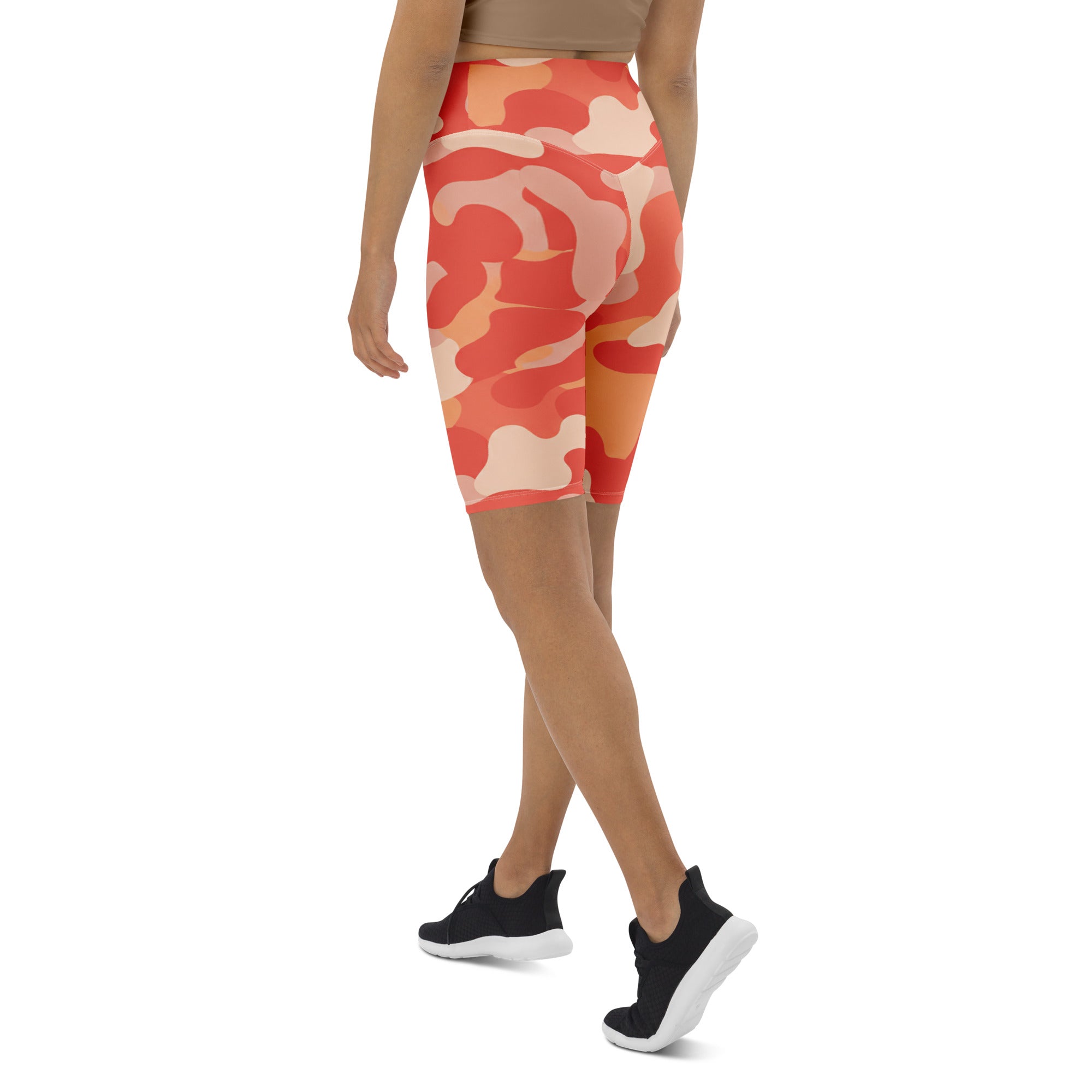 Coral Sunset Camo Bike Shorts | GearBunch
