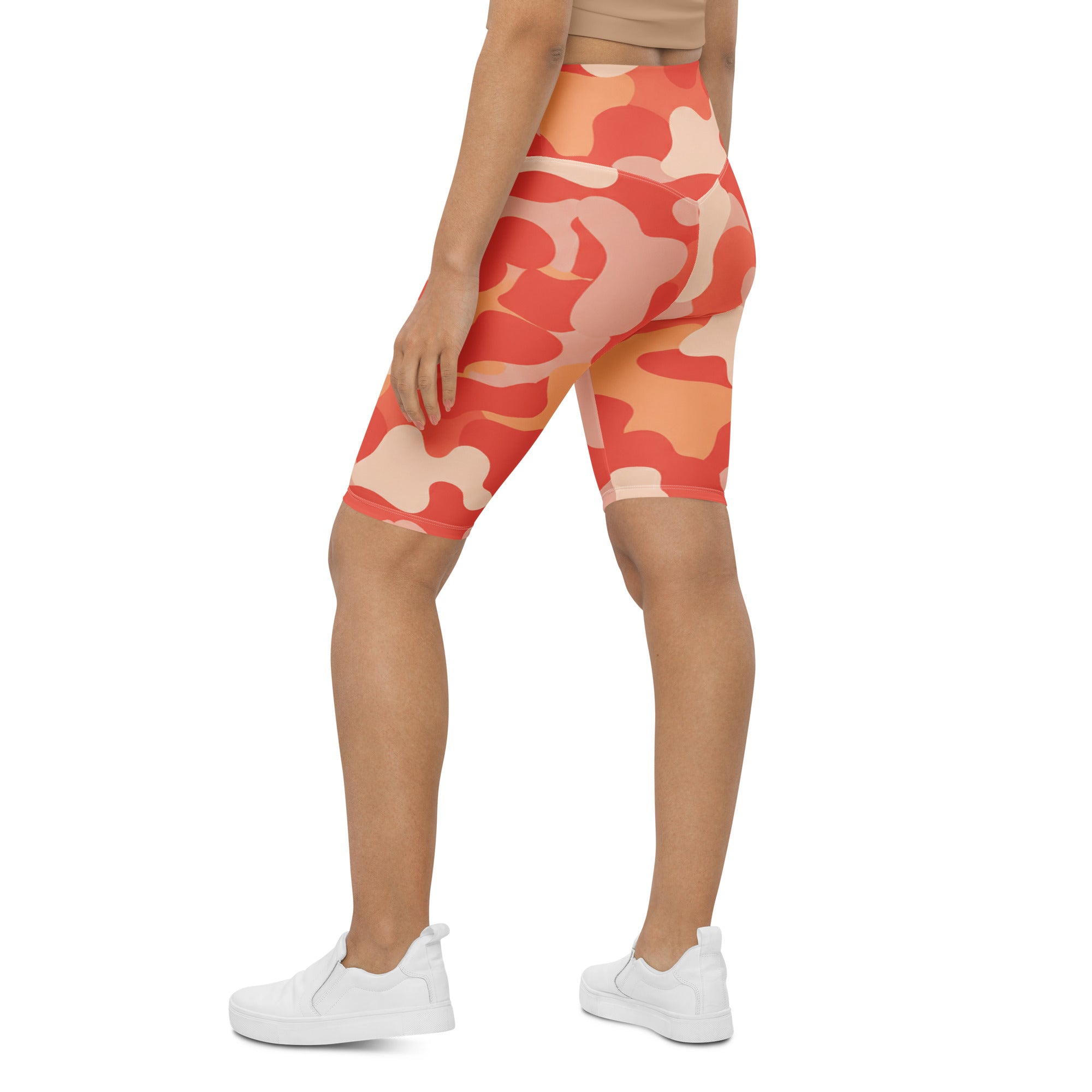 Coral Sunset Camo Bike Shorts | GearBunch