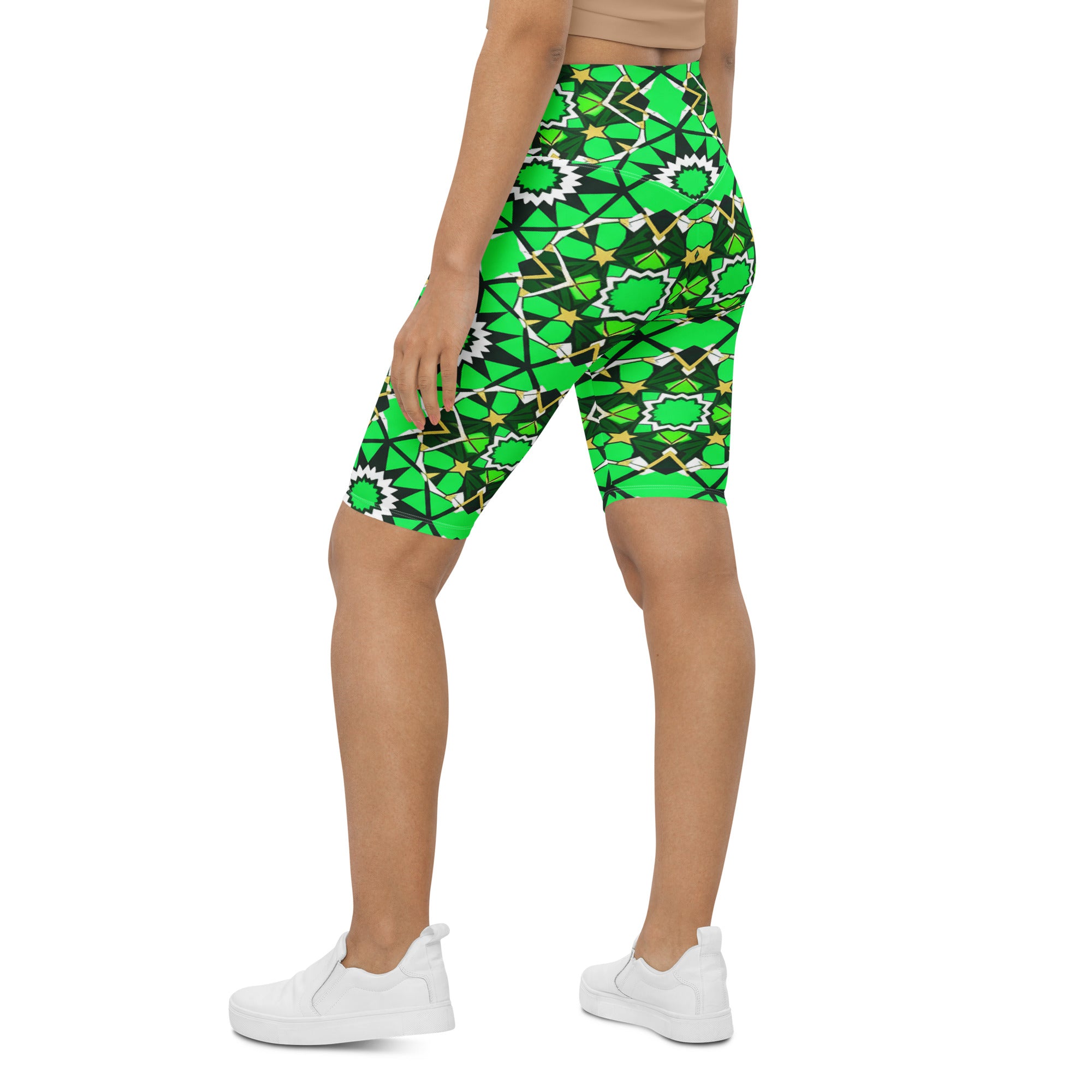Zellige Emerald Gold Bike Shorts | GearBunch