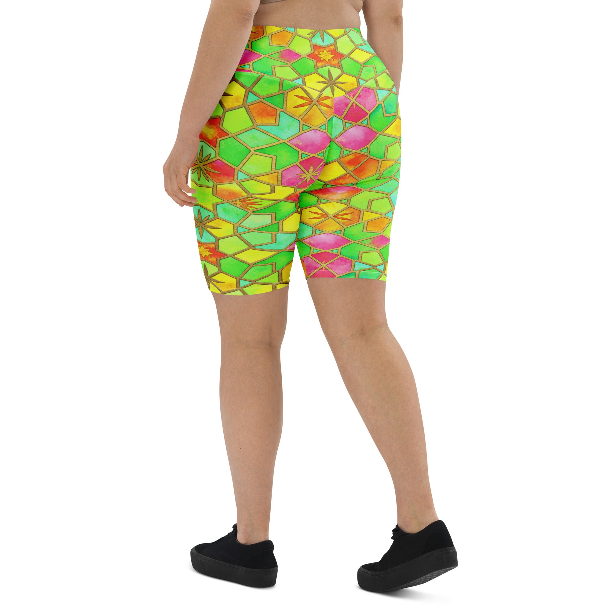 Arabic Watercolour Tropical Punch Bike Shorts | GearBunch