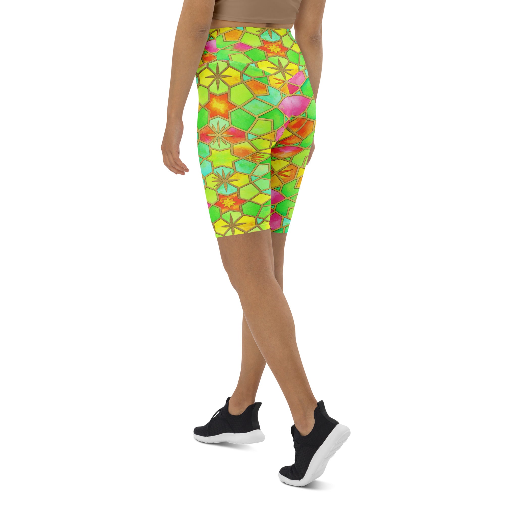 Arabic Watercolour Tropical Punch Bike Shorts | GearBunch