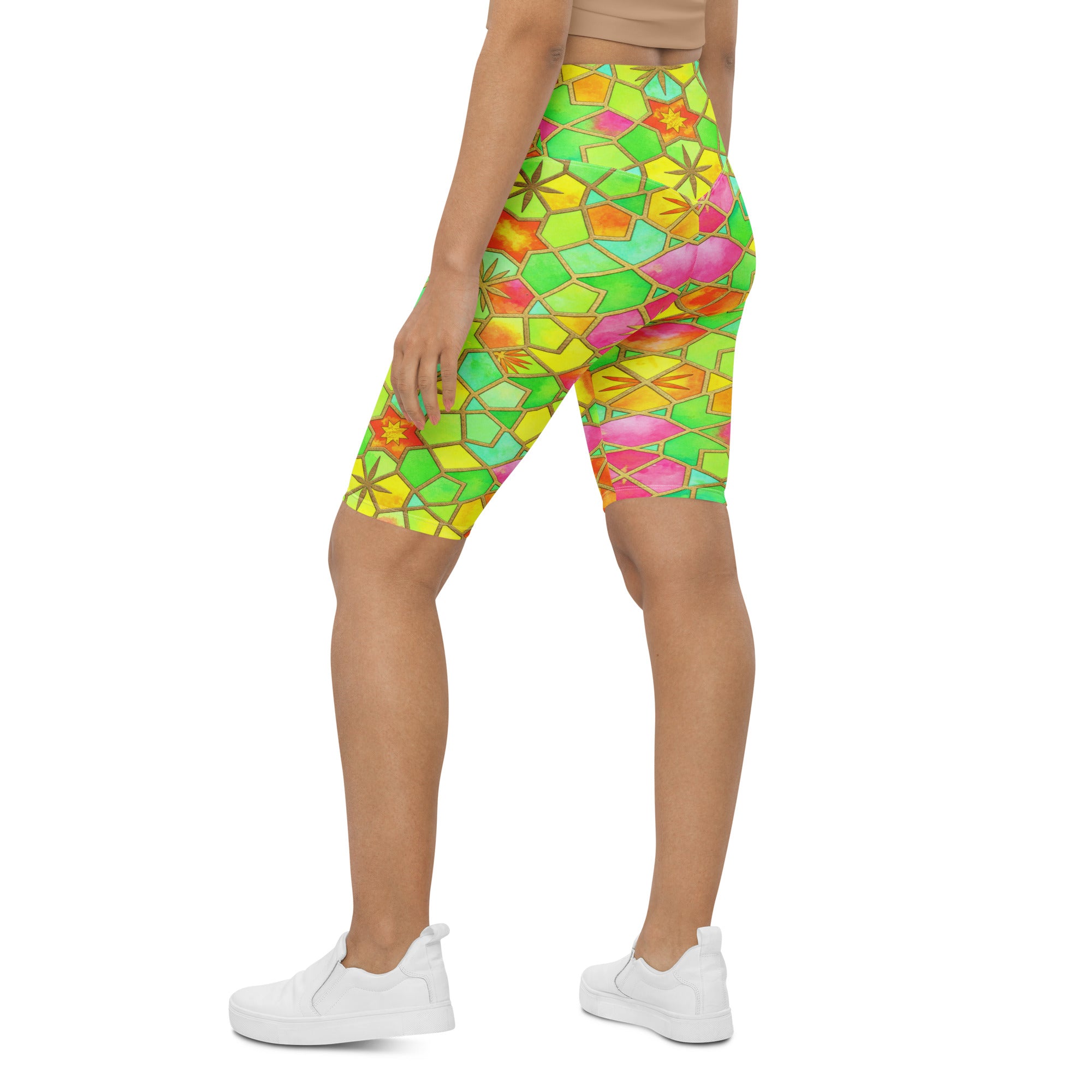 Arabic Watercolour Tropical Punch Bike Shorts | GearBunch