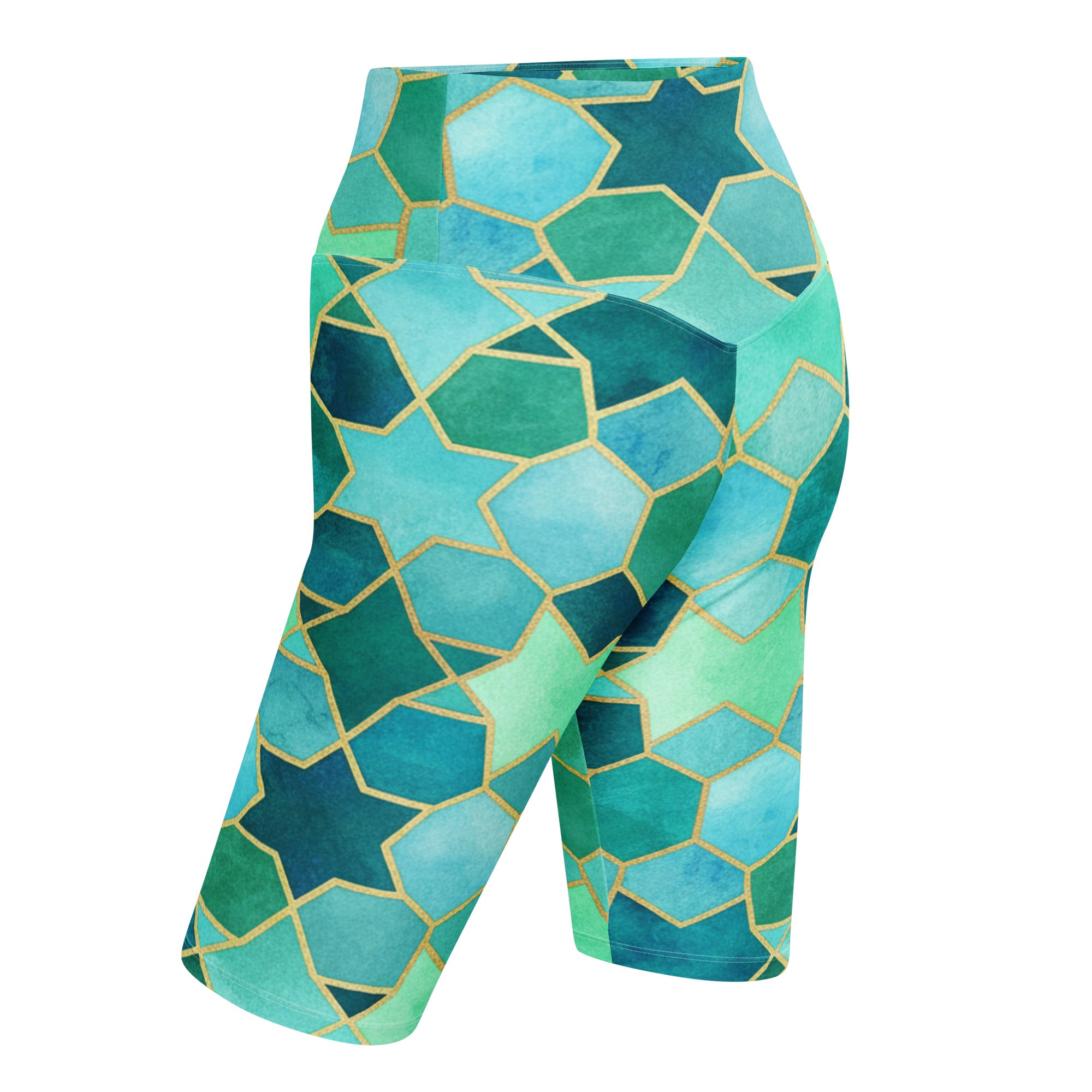 Arabic Watercolour Lagoon Bike Shorts | GearBunch