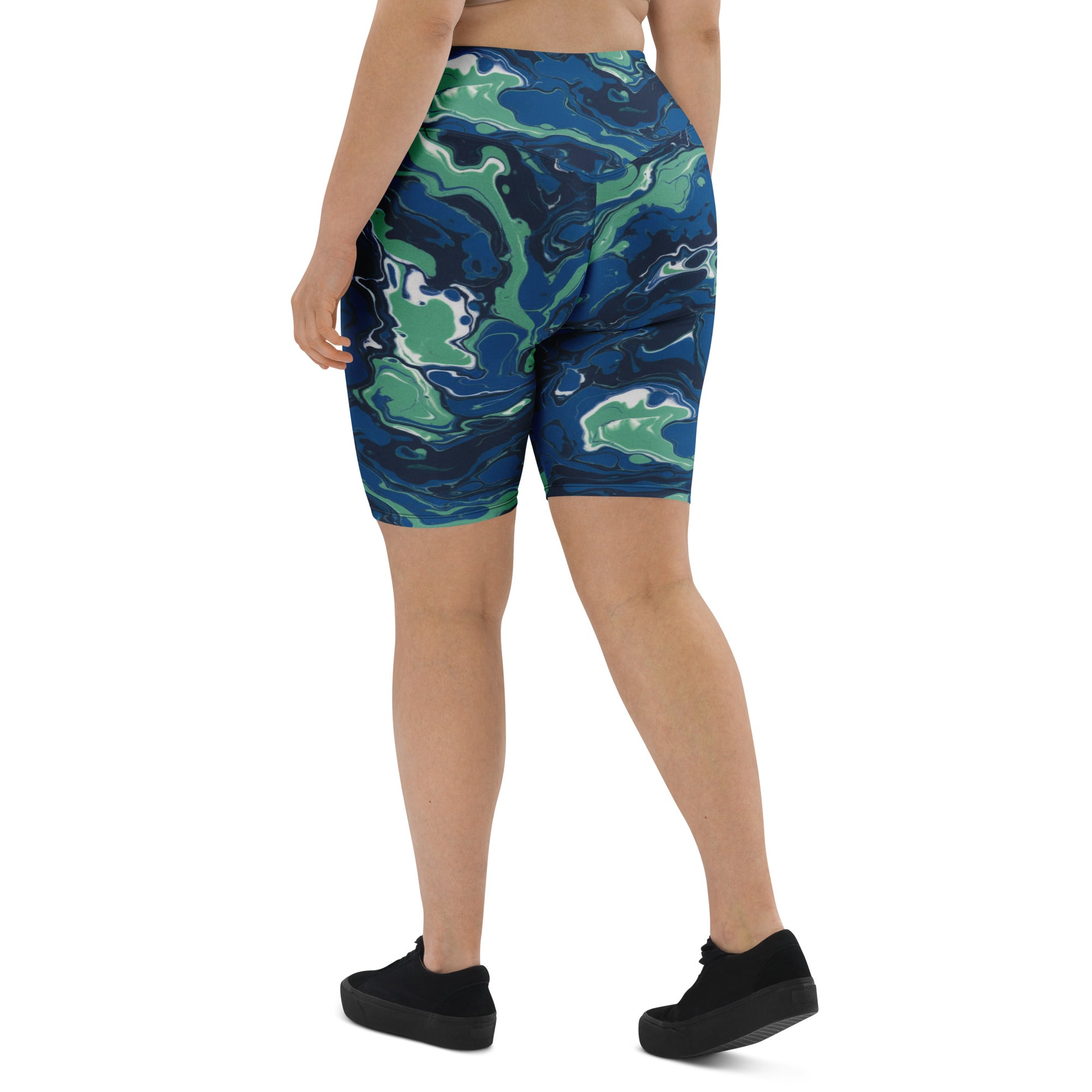 Liquid Marble Ocean Current Bike Shorts | GearBunch