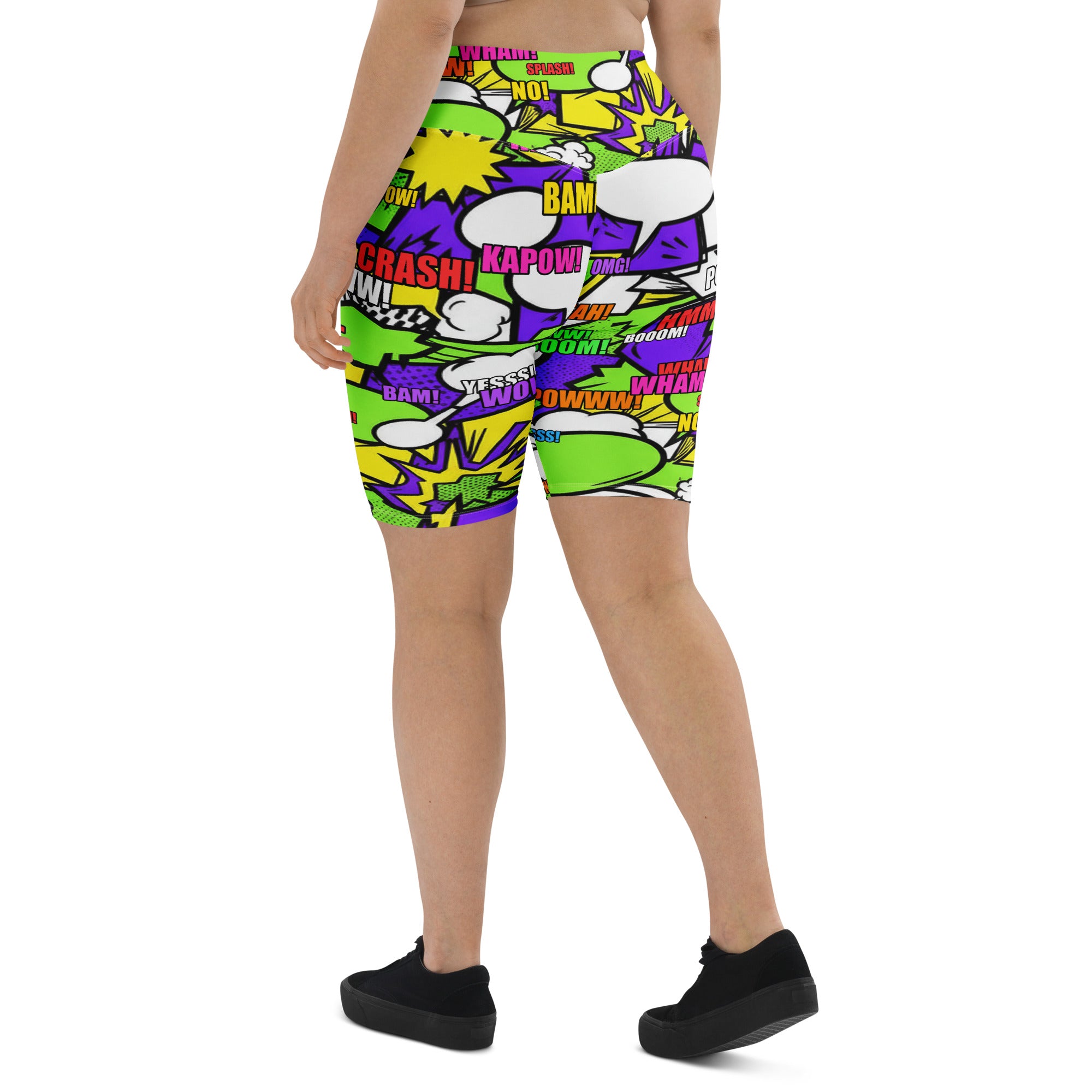 Comic Pop Toxic Green Bike Shorts | GearBunch