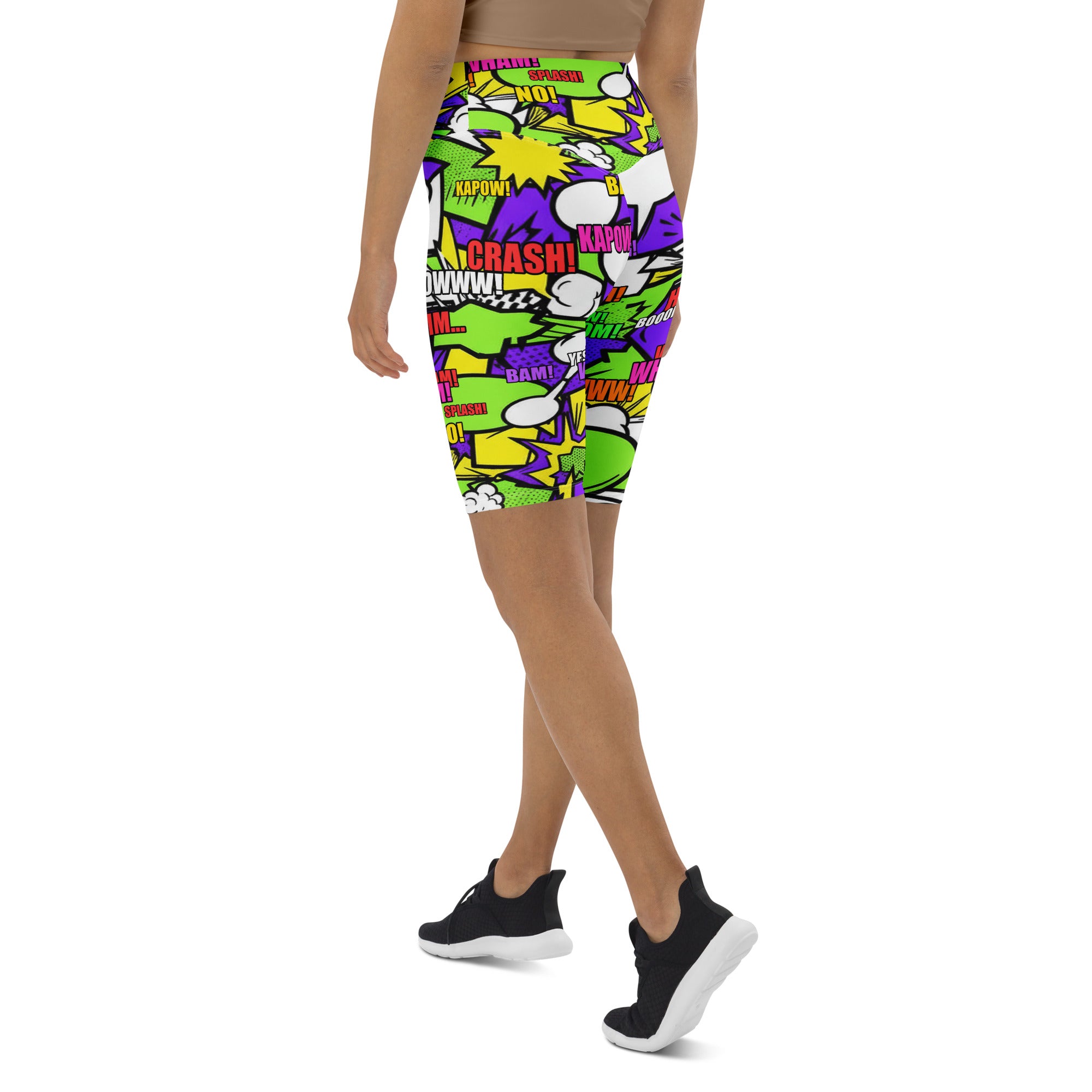 Comic Pop Toxic Green Bike Shorts | GearBunch