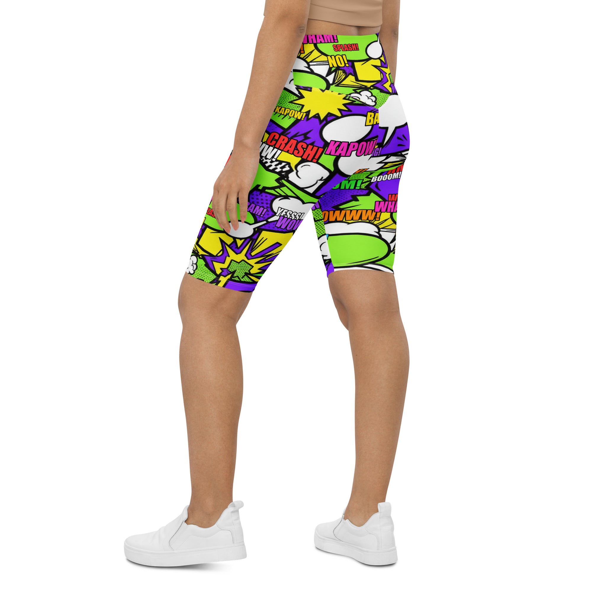 Comic Pop Toxic Green Bike Shorts | GearBunch