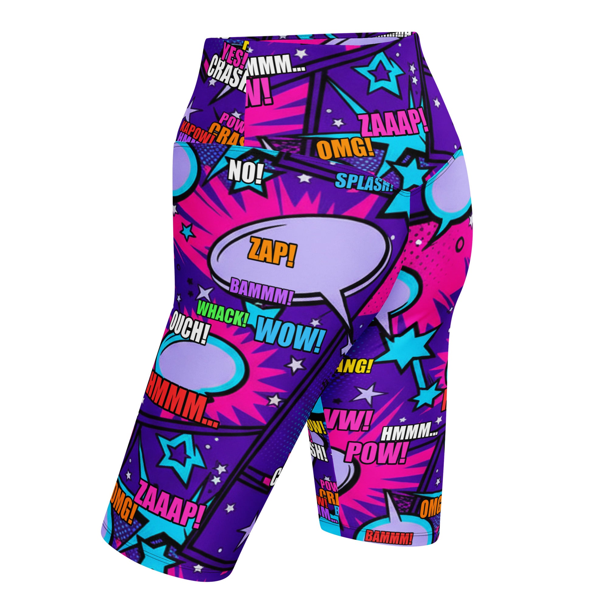Comic Pop Galaxy Purple Bike Shorts | GearBunch