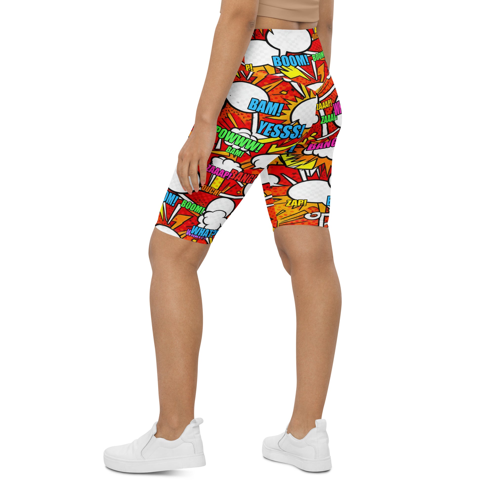 Comic Pop Fire Engine Bike Shorts | GearBunch