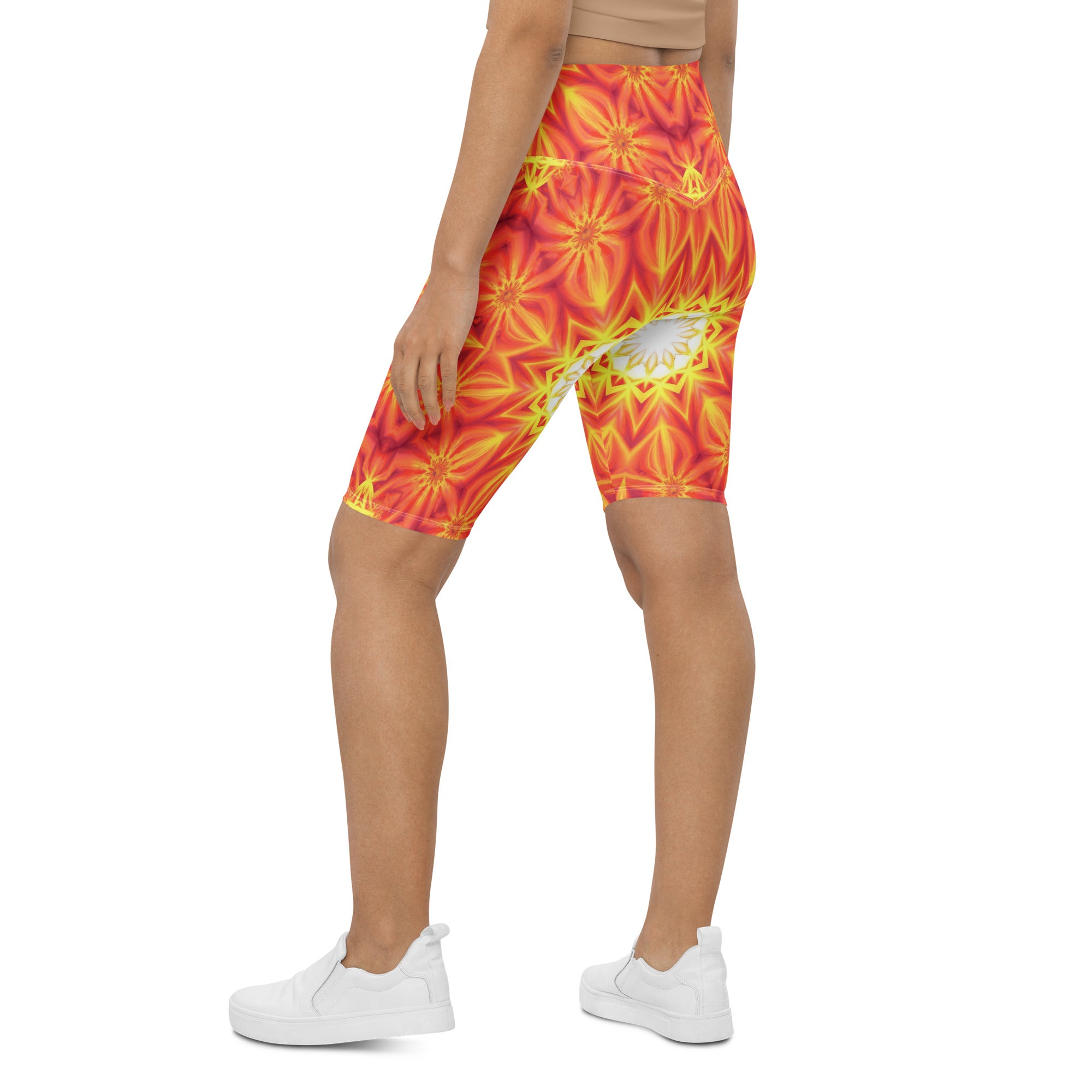 Psychedelic Solar Flare Bike Shorts | GearBunch