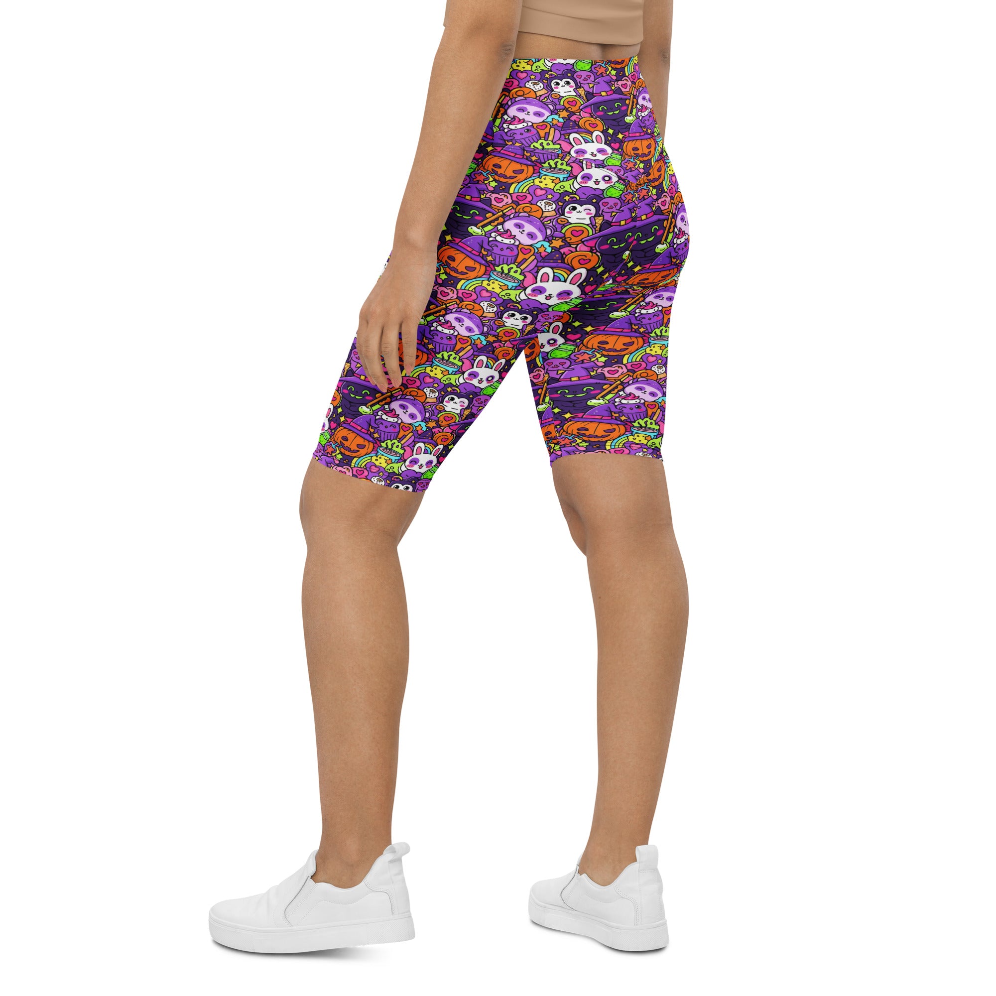 Kawaii Witch Familiar Bike Shorts | GearBunch