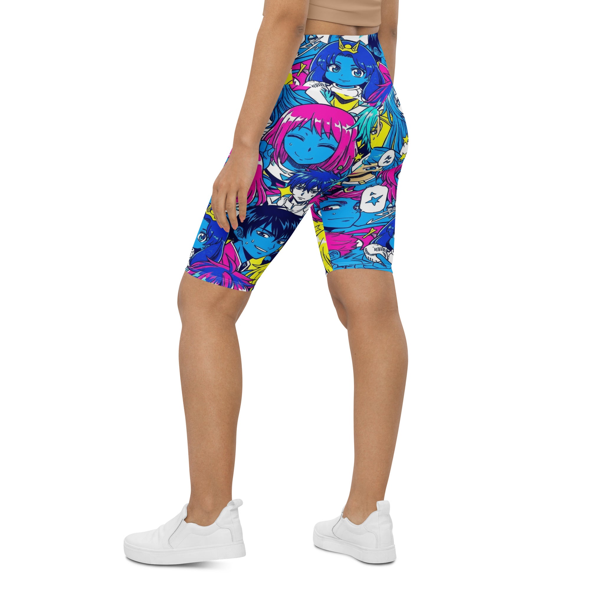 Anime Collage Neon Tokyo Bike Shorts | GearBunch