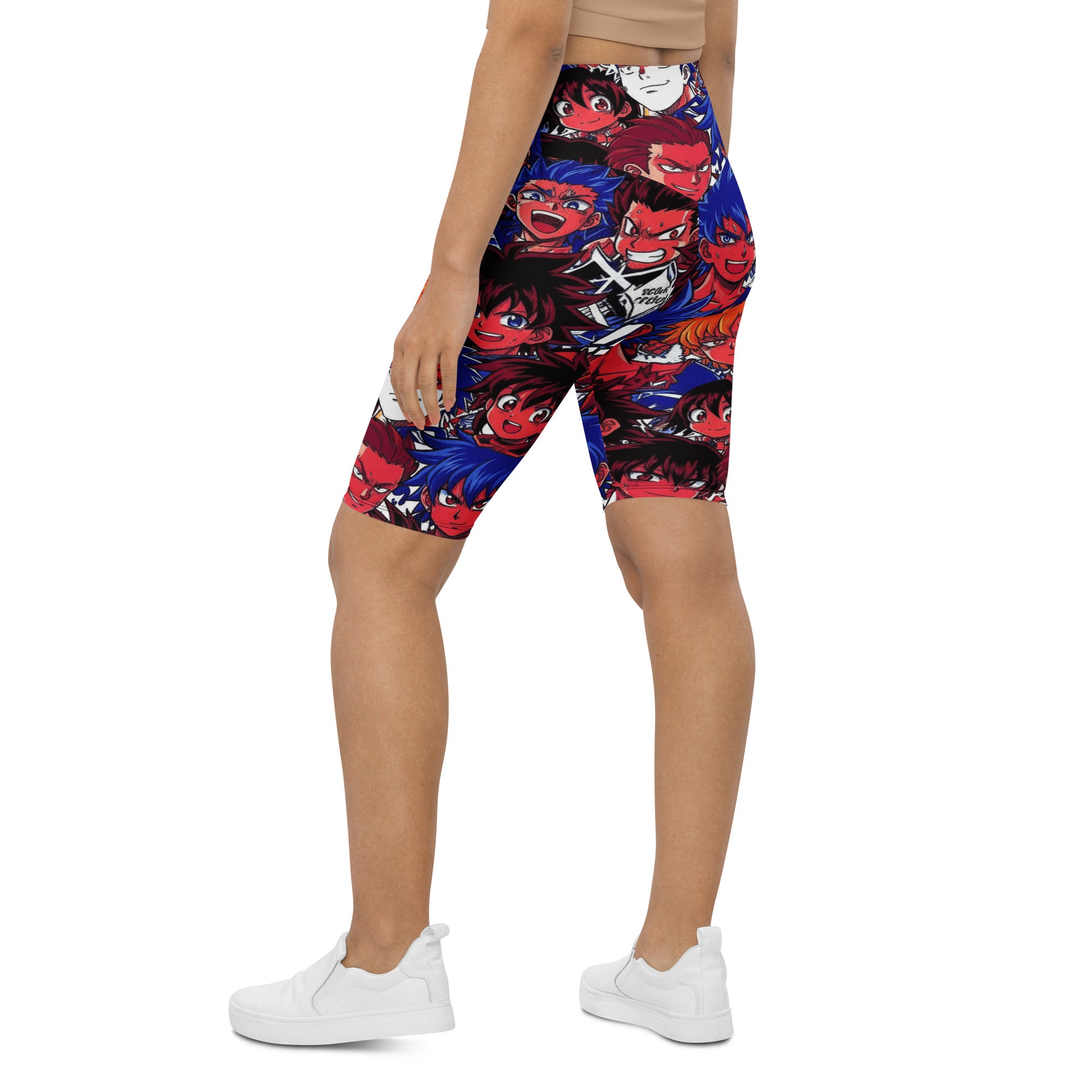 Anime Collage Dark Shonen Bike Shorts | GearBunch
