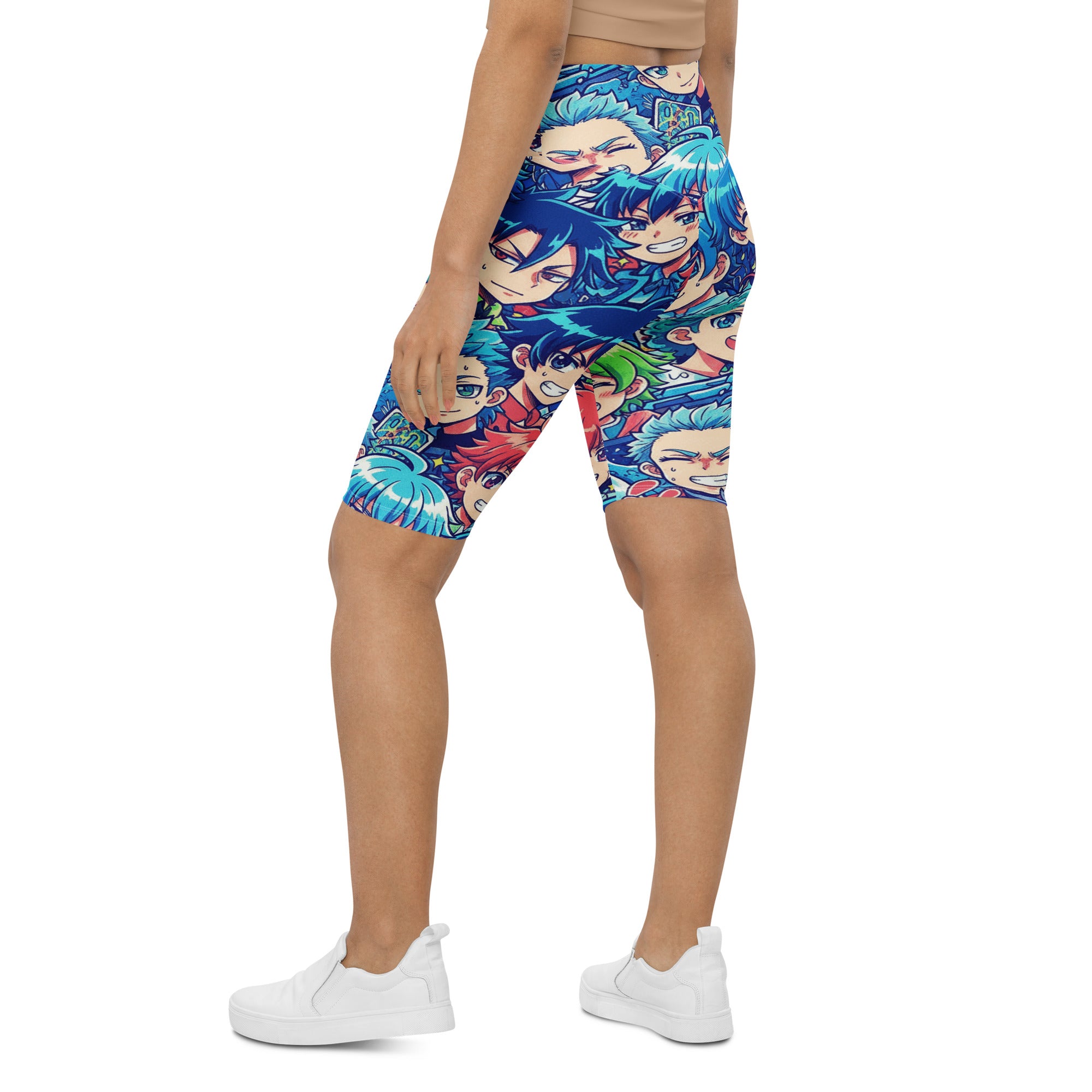 Anime Ocean Wave Bike Shorts | GearBunch