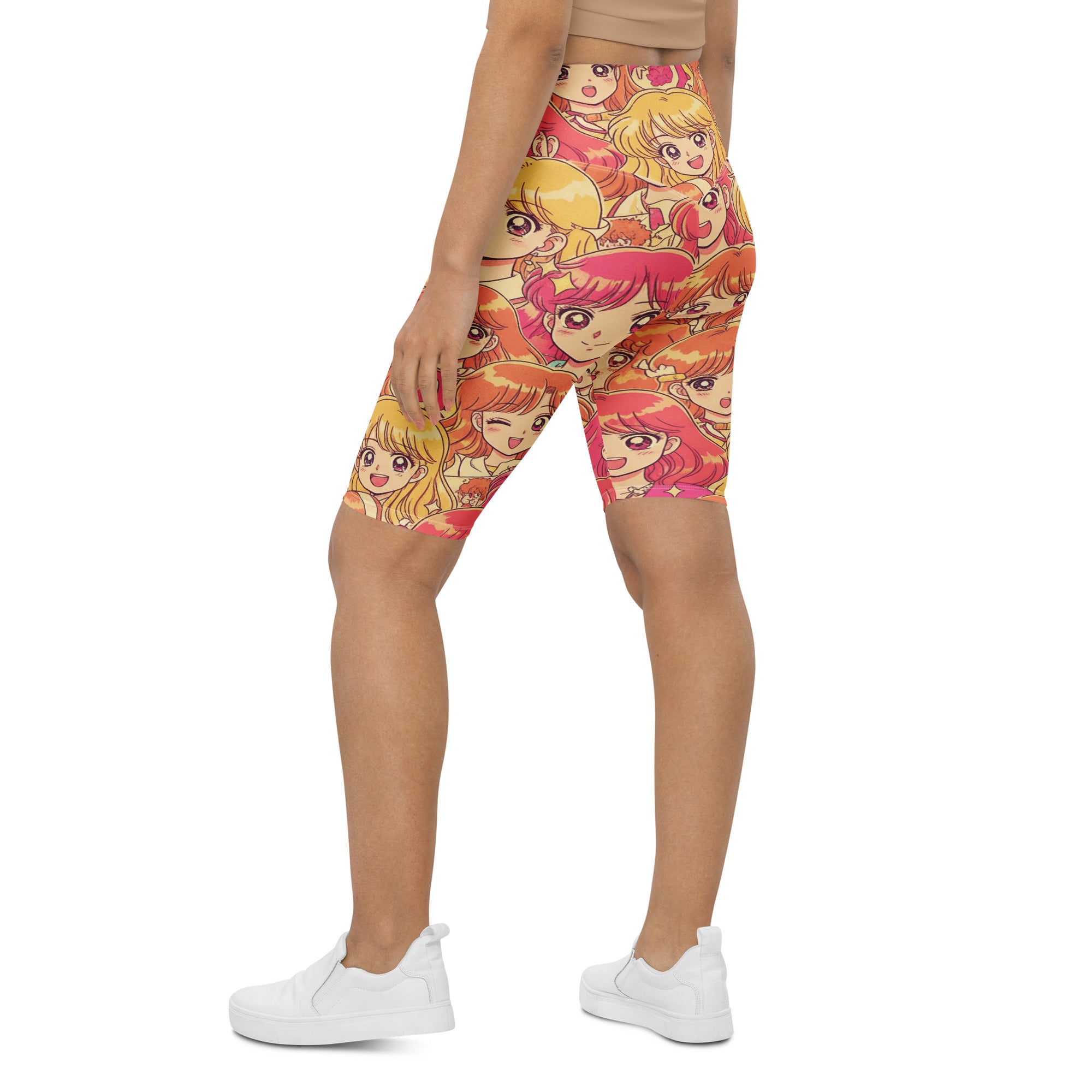 Anime Collage Retro Shojo Bike Shorts | GearBunch
