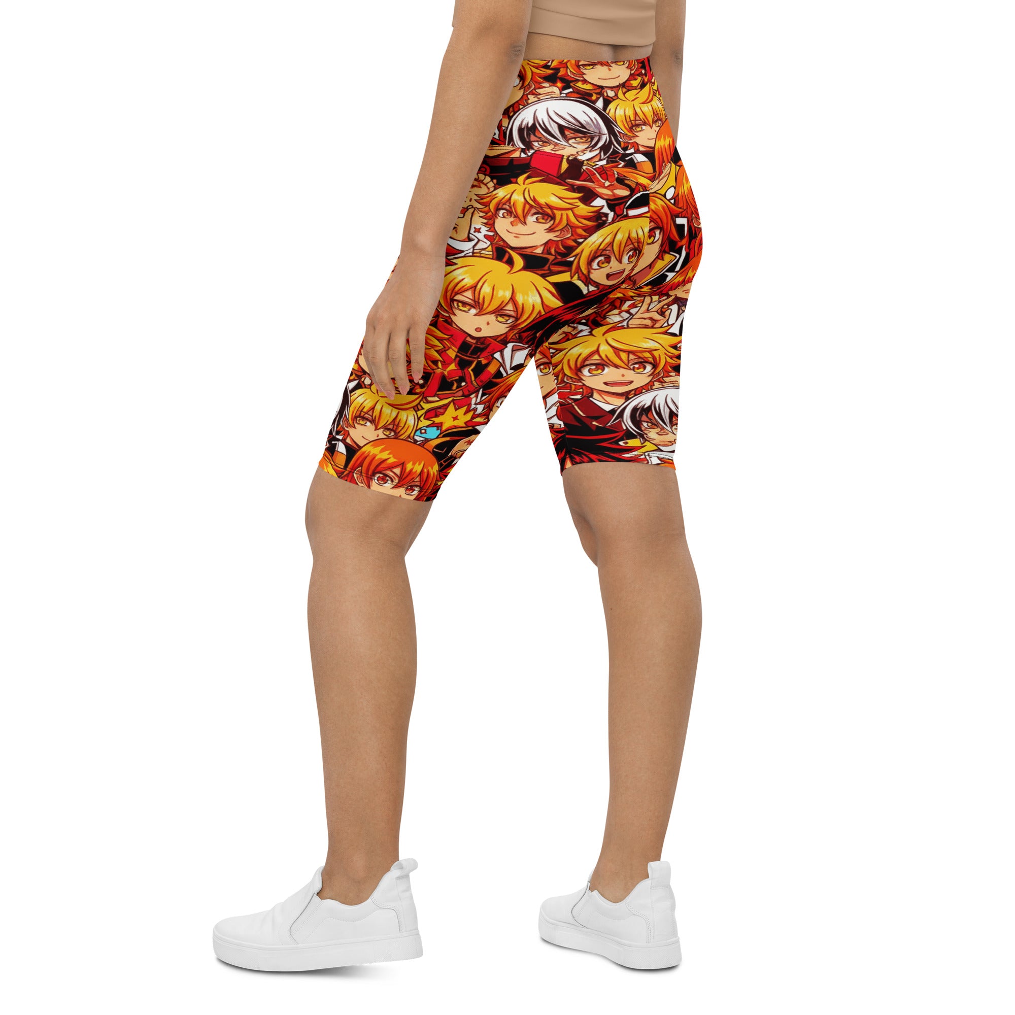 Anime Collage Fire Spirit Bike Shorts | GearBunch