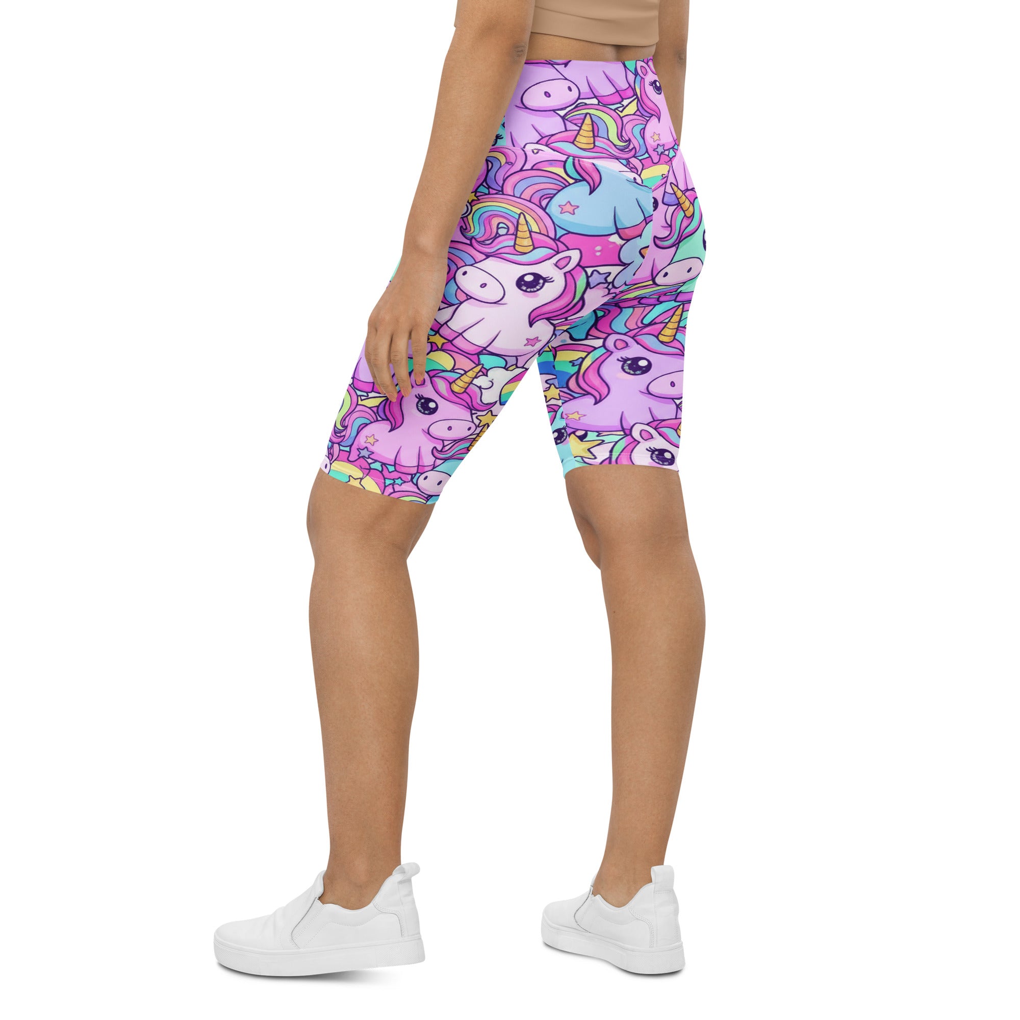 Vibrant Unicorn Rainbow Party Bike Shorts | GearBunch