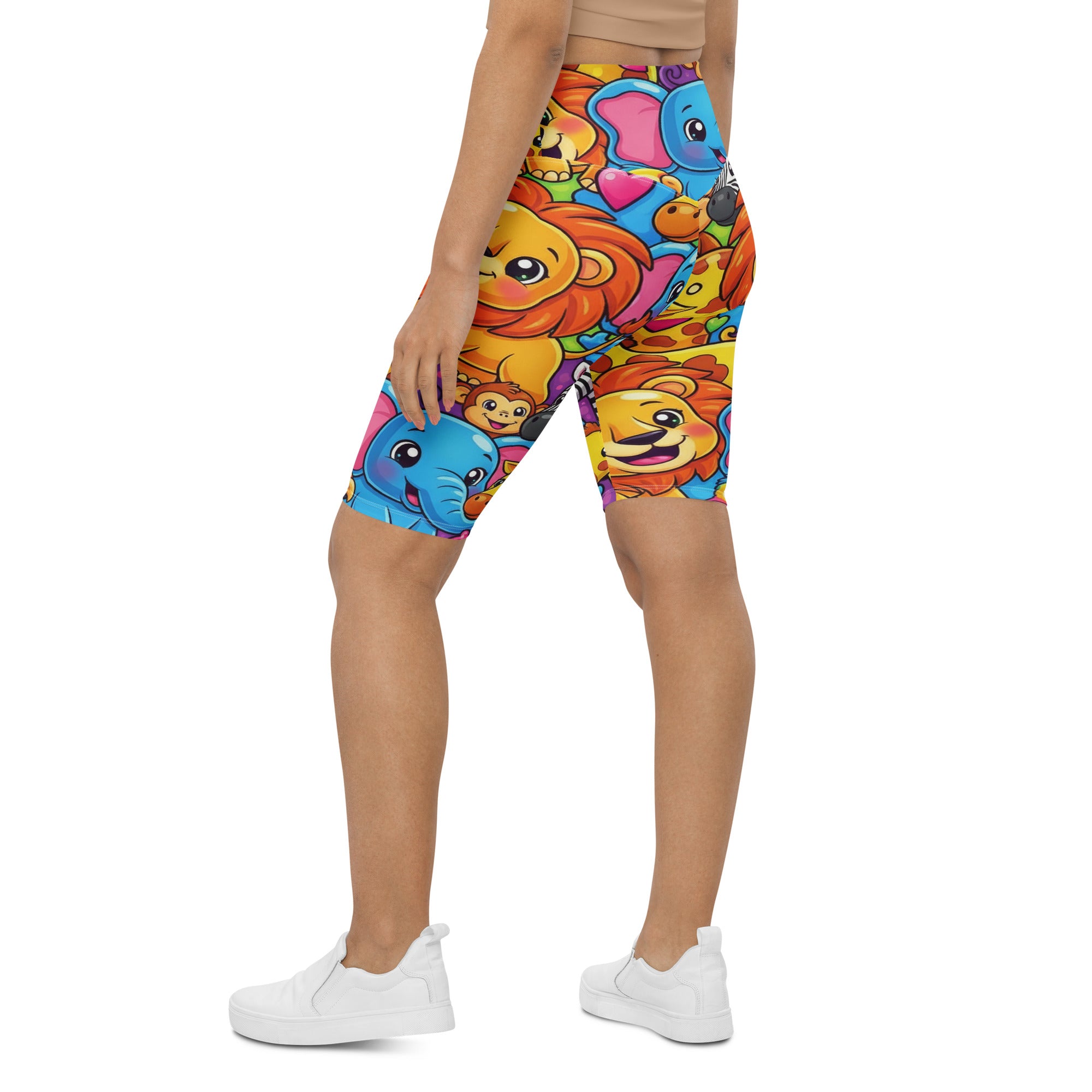 Vibrant Jungle Safari Bike Shorts | GearBunch