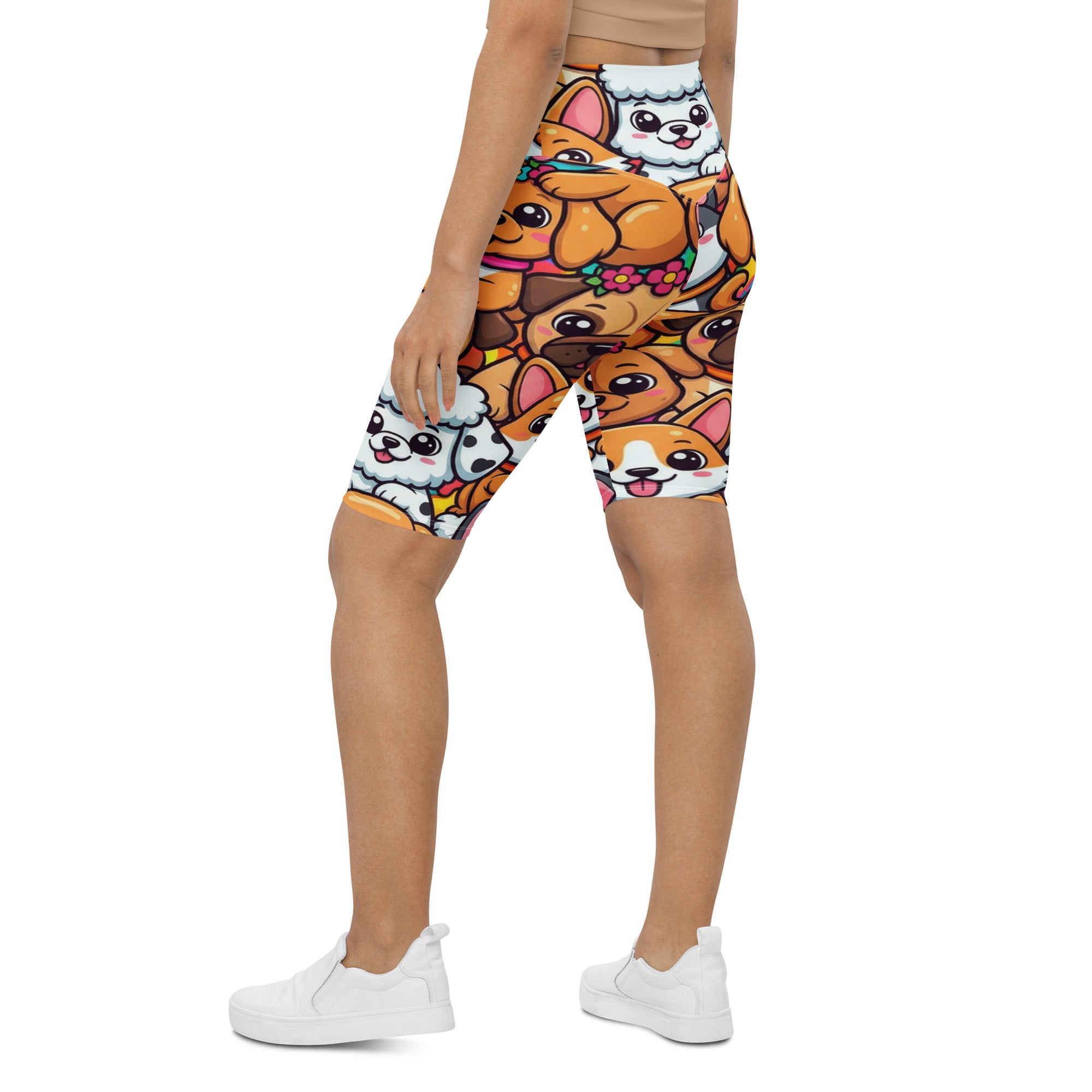 Vibrant Puppy Pile Bike Shorts | GearBunch