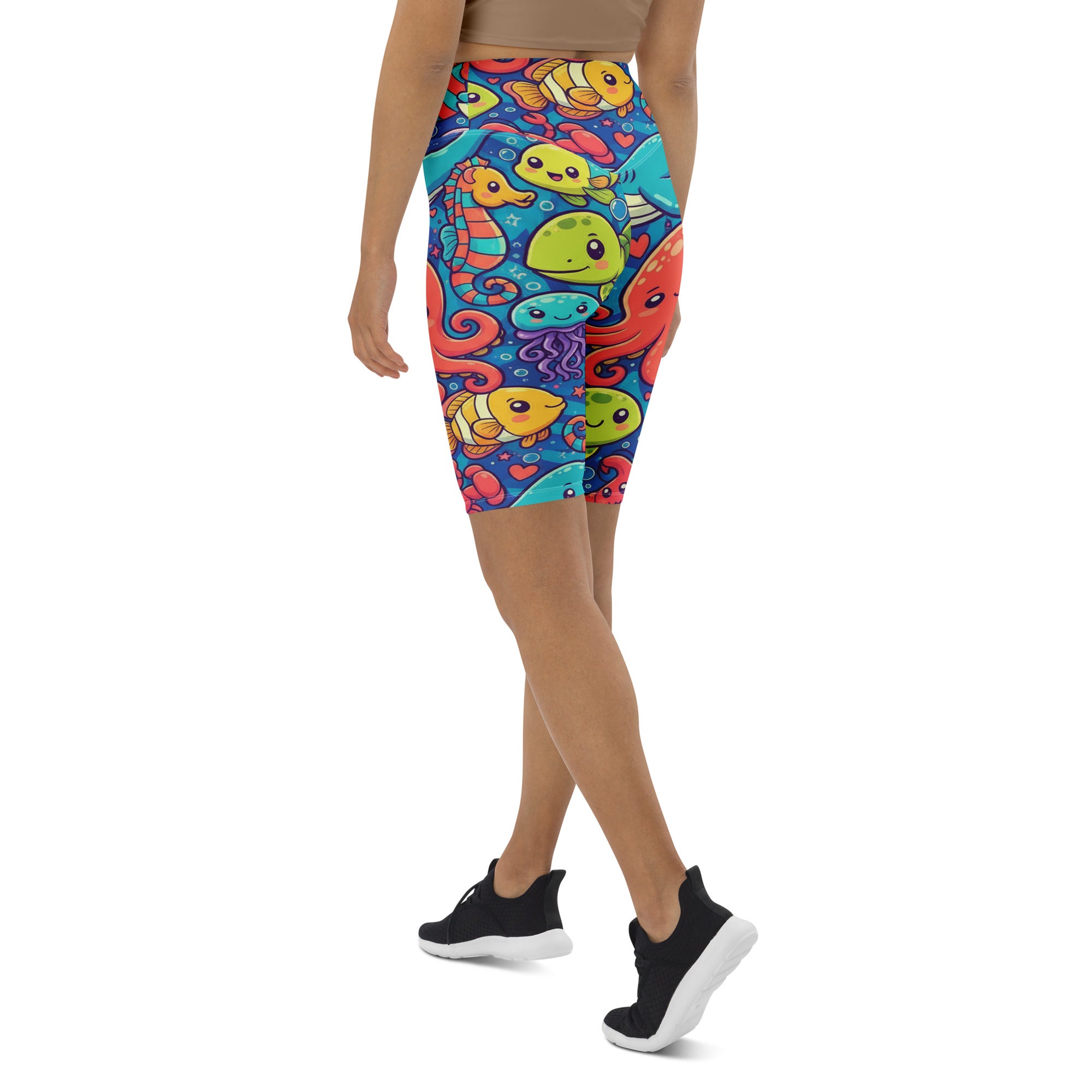 Vibrant Under the Sea Bike Shorts | GearBunch
