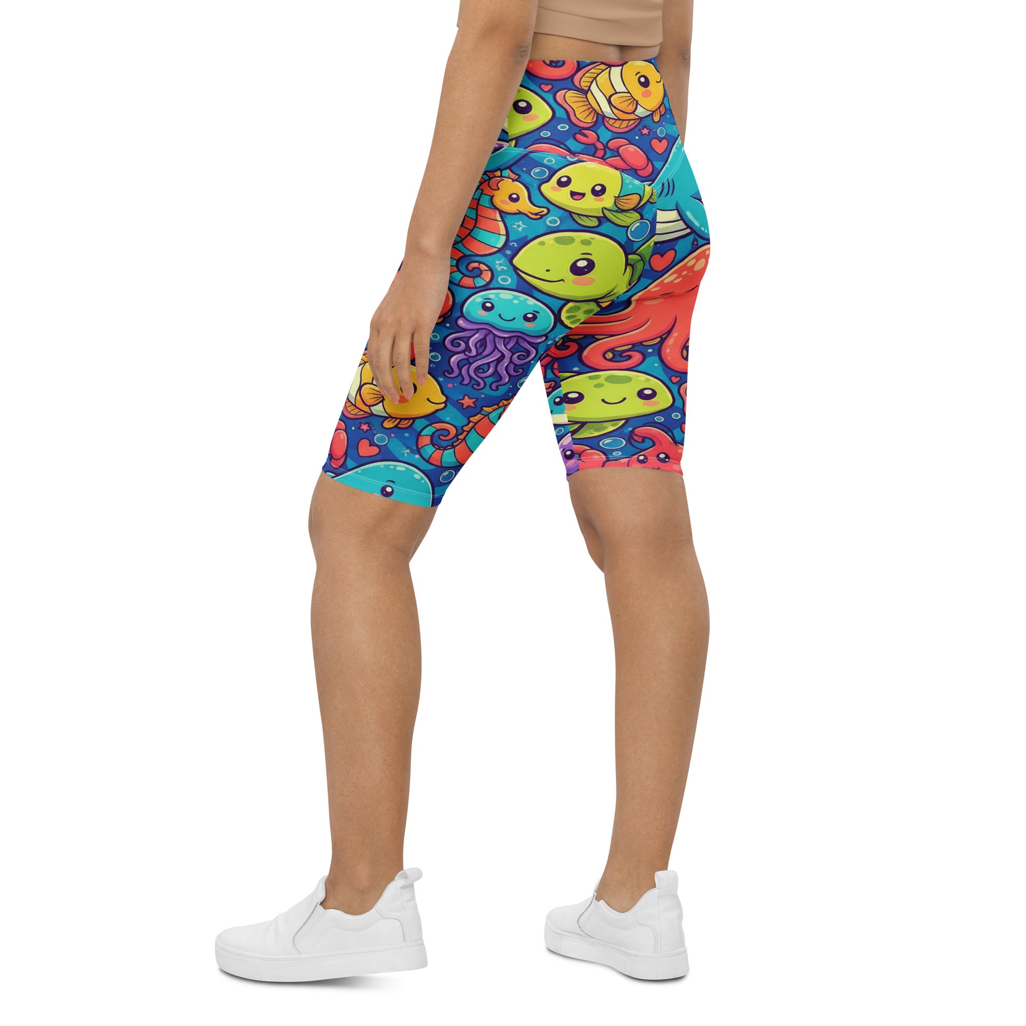 Vibrant Under the Sea Bike Shorts | GearBunch