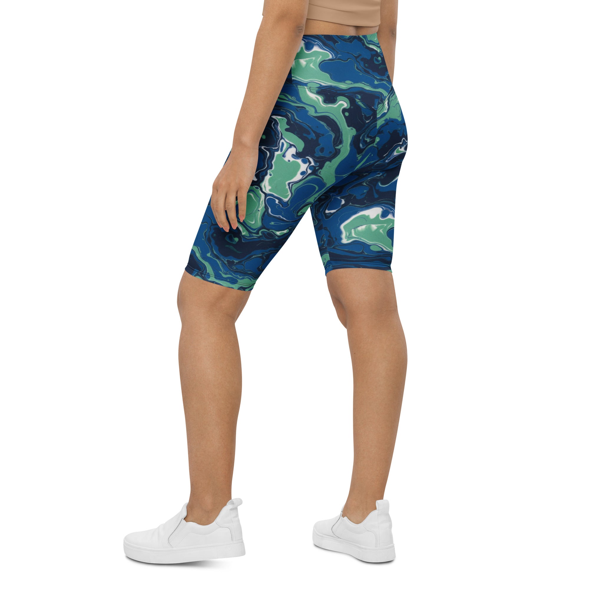Liquid Marble Ocean Current Bike Shorts | GearBunch
