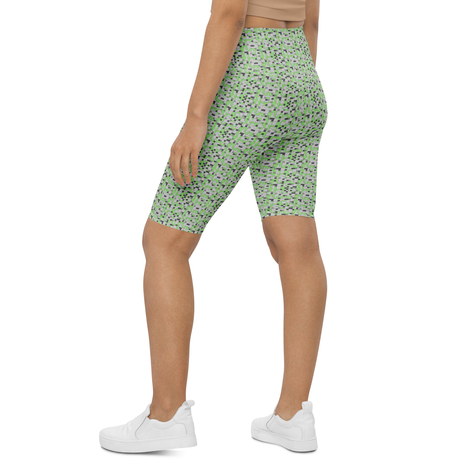 Small Blocks Geometric Bike Shorts | GearBunch