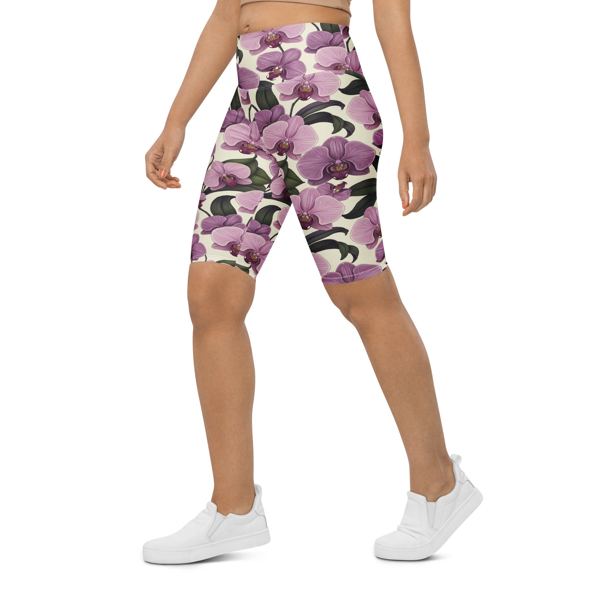Pink Orchid Botanical Bike Shorts | GearBunch